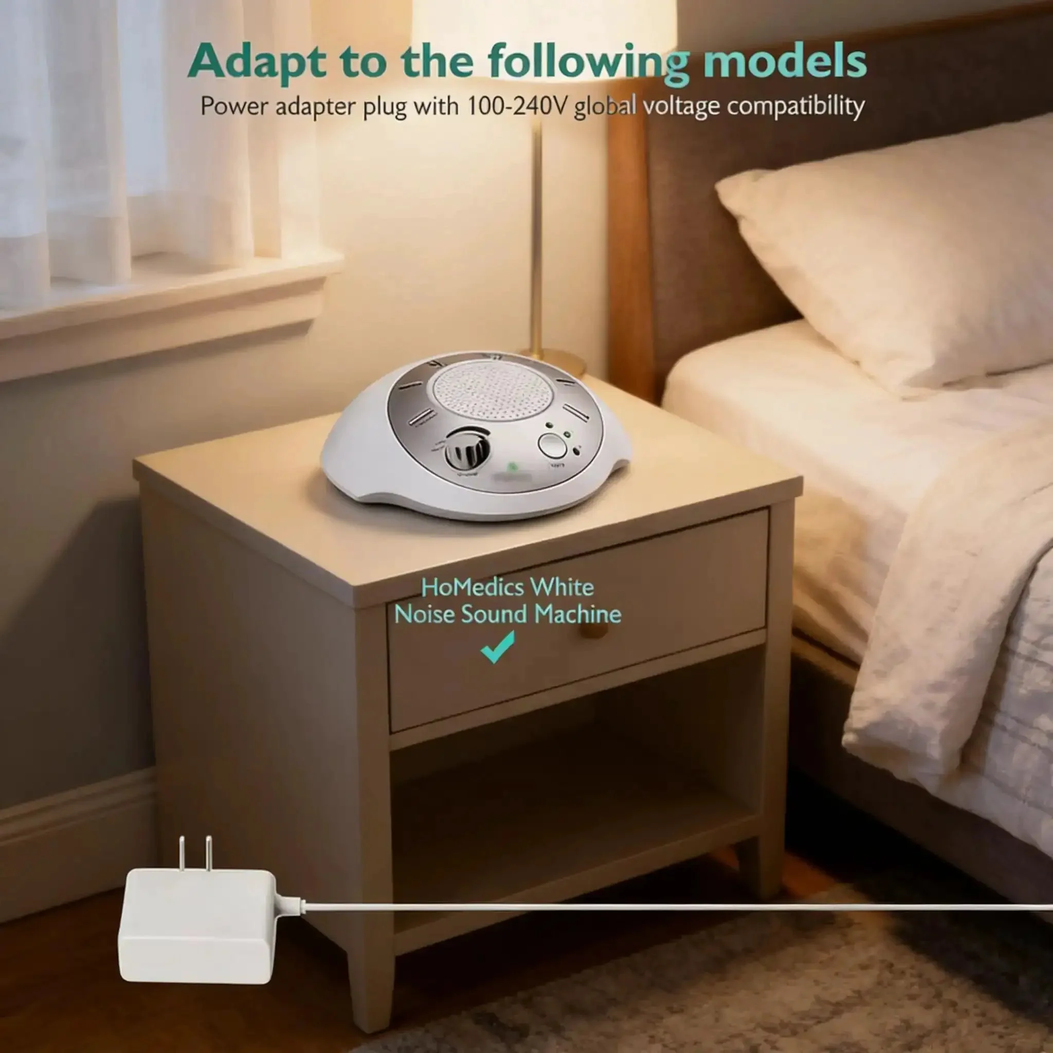 White Noise Sound Machine Charger And Replacement Power Adapter For SS 2000 Sound Spa Portable Unit, 6V DC 300mA Output, 6 Ft Cable, AC 100-240V Input, Replacement Power Supply Cord Plug And Play Ready - Image 7
