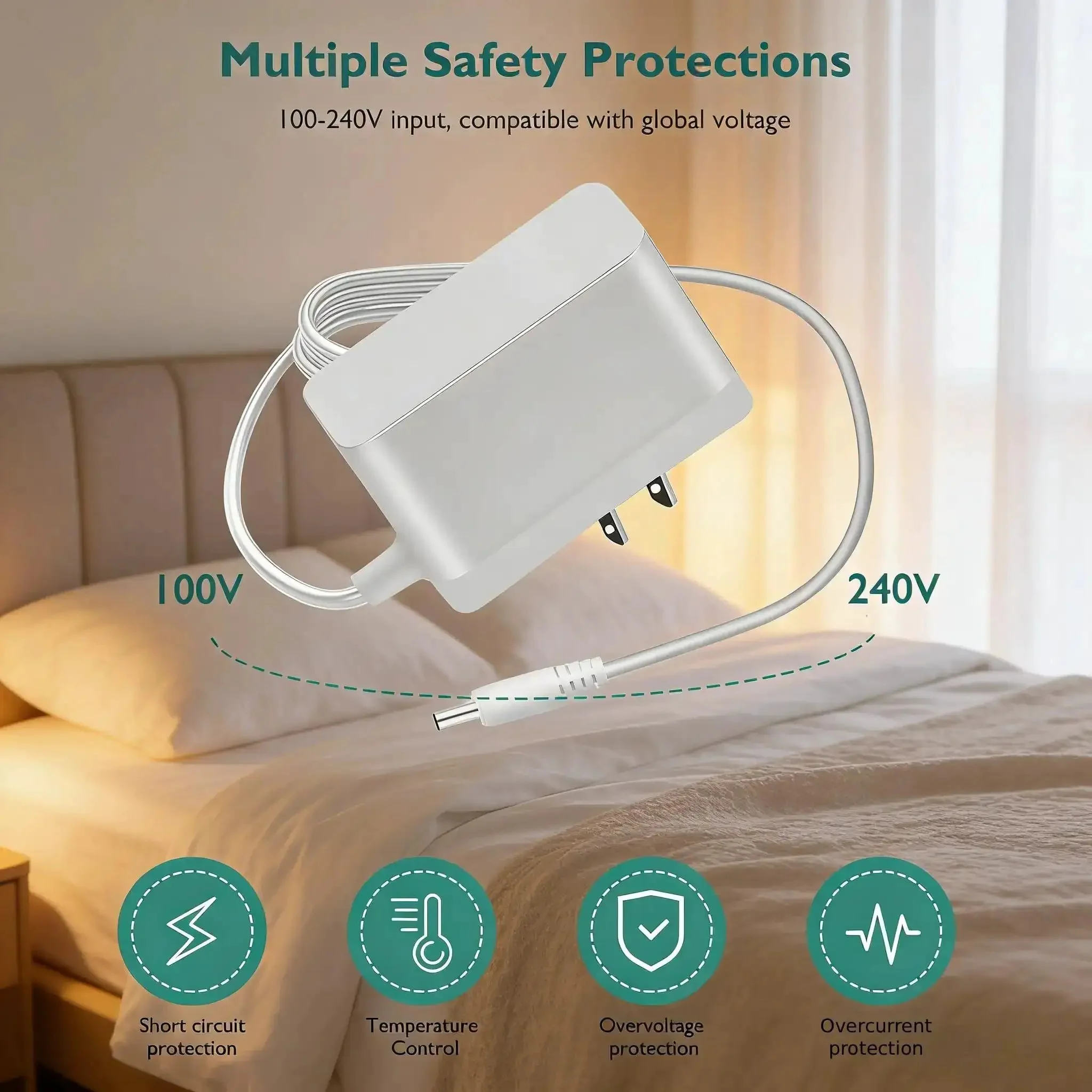 White Noise Sound Machine Charger And Replacement Power Adapter For SS 2000 Sound Spa Portable Unit, 6V DC 300mA Output, 6 Ft Cable, AC 100-240V Input, Replacement Power Supply Cord Plug And Play Ready - Image 8
