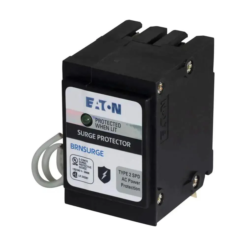 Whole Panel Surge Protector for Type BR Circuit Breakers, Two Pole Protection, 18 kA Surge Rating, Uses Two Branch Spaces, Heavy Duty Surge Protective Device for Home And Small Biz Panels