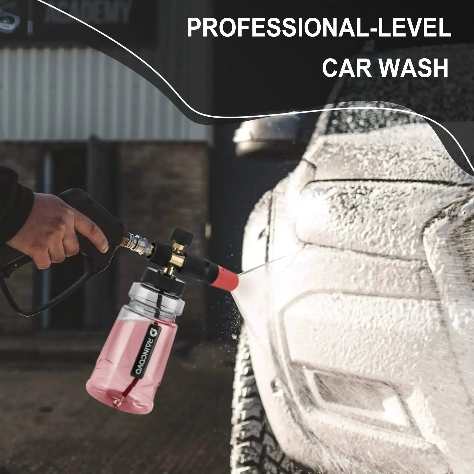 Wide Mouth Foam Cannon For Pressure Washer With Thick Snow Foam For Car Wash, Pro Grade Adjustable Soap Cannon, Car Detailing Tool With Quarter Inch Quick Connector And One Point One Millimeter Orifice Nozzle - Image 7