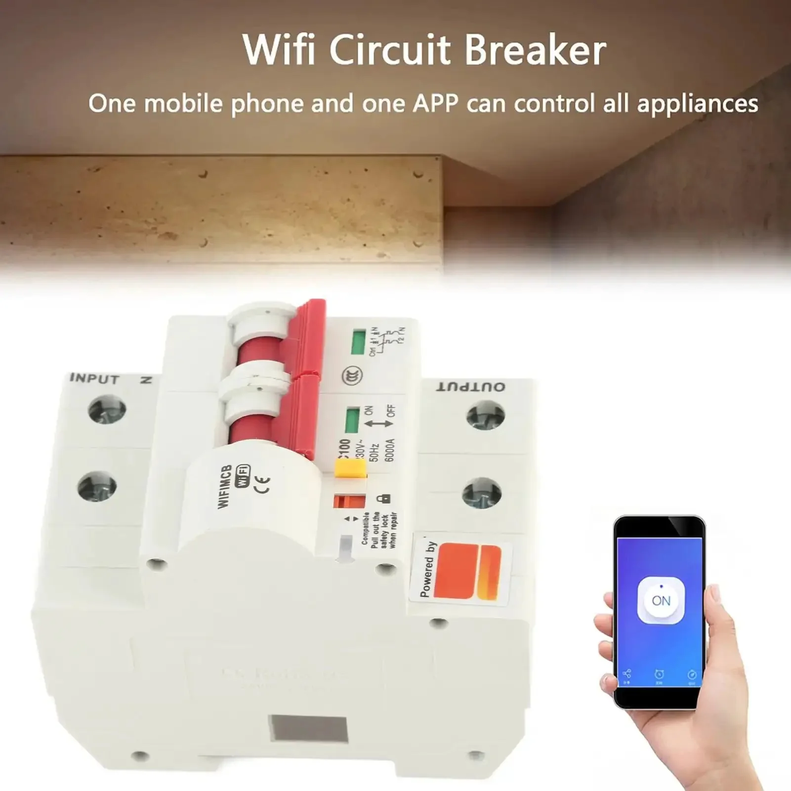 WiFi Enabled 220V 2 Pole Circuit Breaker For Home Use, 100A, Flame Retardant PA66 Shell, Tuya App Remote Control, Cloud Switch, Smart Home Ready, Remote Control Via App - Image 7
