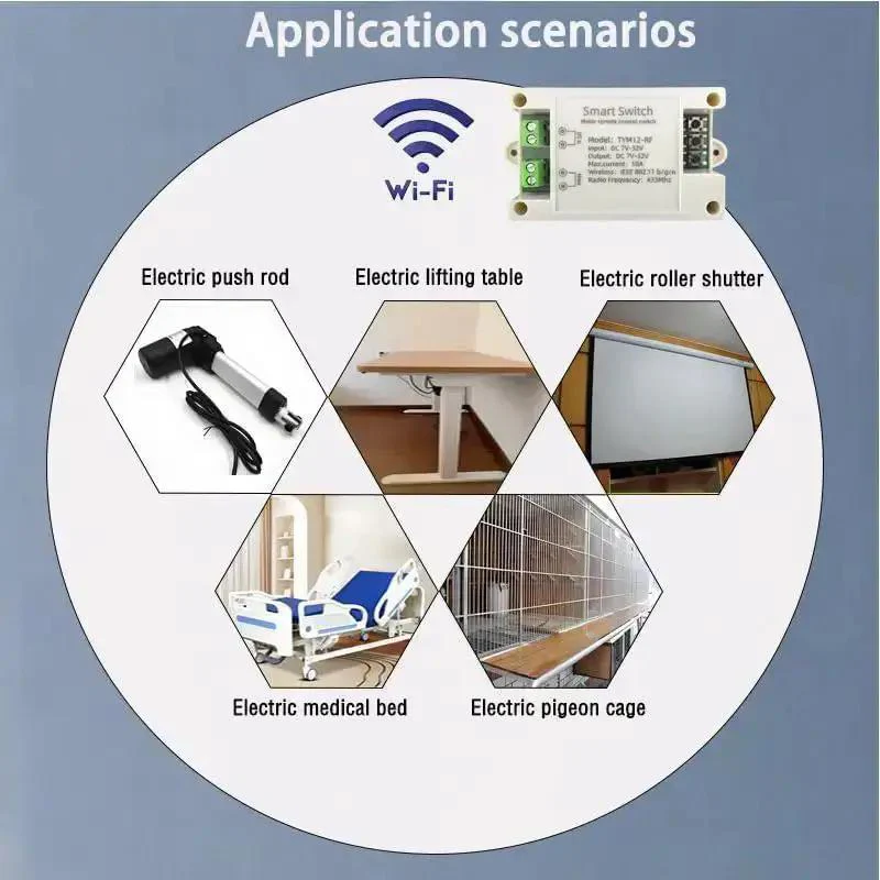 WiFi Forward And Reverse Relay Module 10A 7 To 32V DC For Linear Actuators And Motors Tuya And Alexa Compatible Remote Mobile Control Smart Home Automation Gateway And Switch For Automated Projects - Image 3