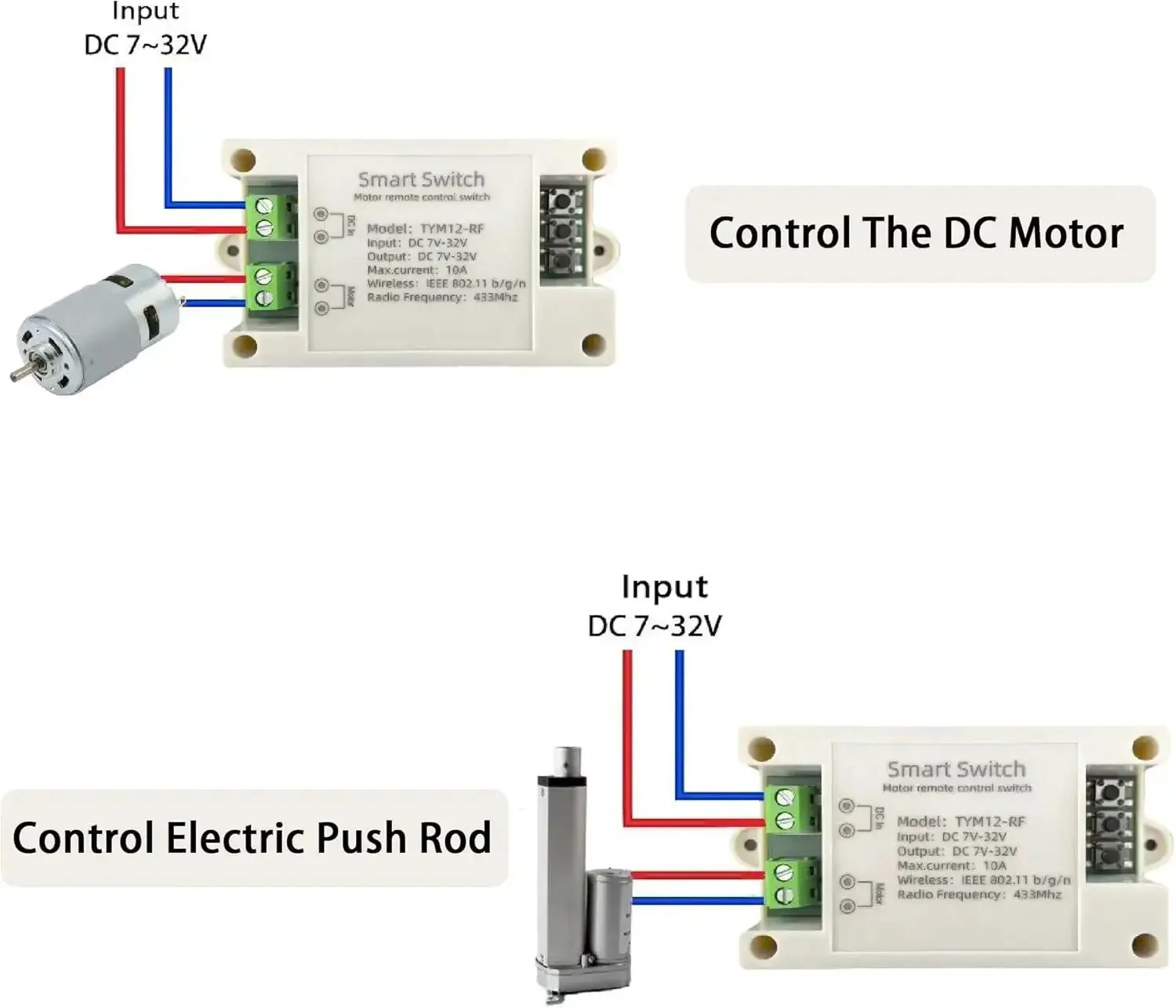 WiFi Forward And Reverse Relay Module 10A 7 To 32V DC For Linear Actuators And Motors Tuya And Alexa Compatible Remote Mobile Control Smart Home Automation Gateway And Switch For Automated Projects - Image 6