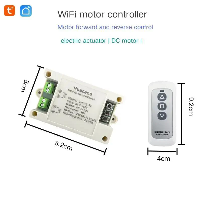 WiFi Forward And Reverse Relay Module 10A 7 To 32V DC For Linear Actuators And Motors Tuya And Alexa Compatible Remote Mobile Control Smart Home Automation Gateway And Switch For Automated Projects - Image 8