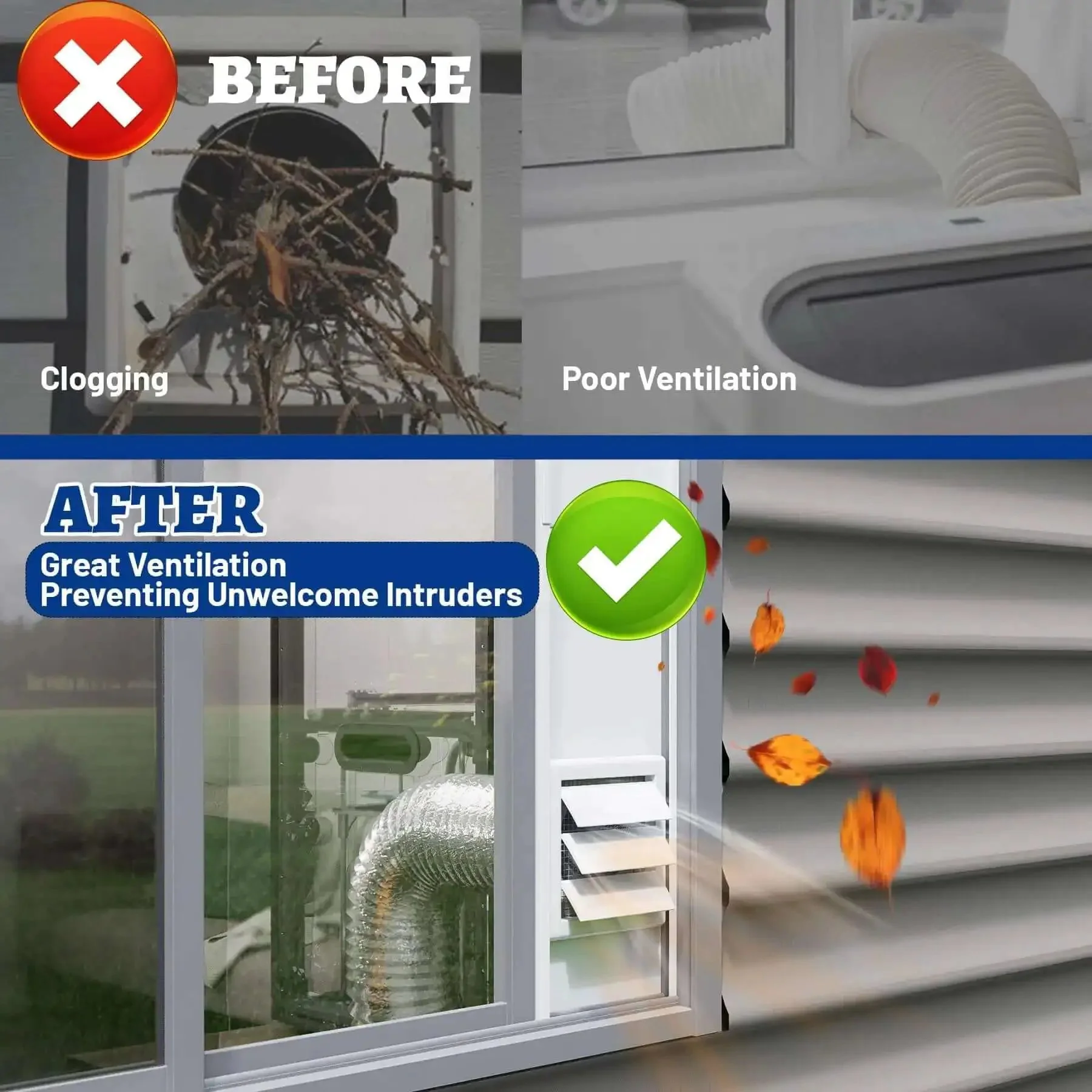 Window Vent Kit With Louvered Cover For 3 Inch And 4 Inch Vent Hose Fits Dryers Laser Engravers And 3D Printer Enclosures With Adjustable Window Seal Panels For Safe Indoor Ventilation - Image 6