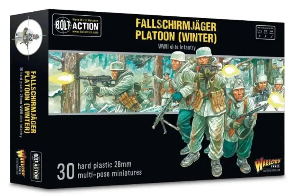 Winter Fallschirmjaeger Bolt Action Platoon Miniatures Pack Paintable 28mm WW2 German Paratroopers For Tabletop Gaming Unpainted Army Figures For Adults Great For Skirmish And Tactical War Games - Image 3