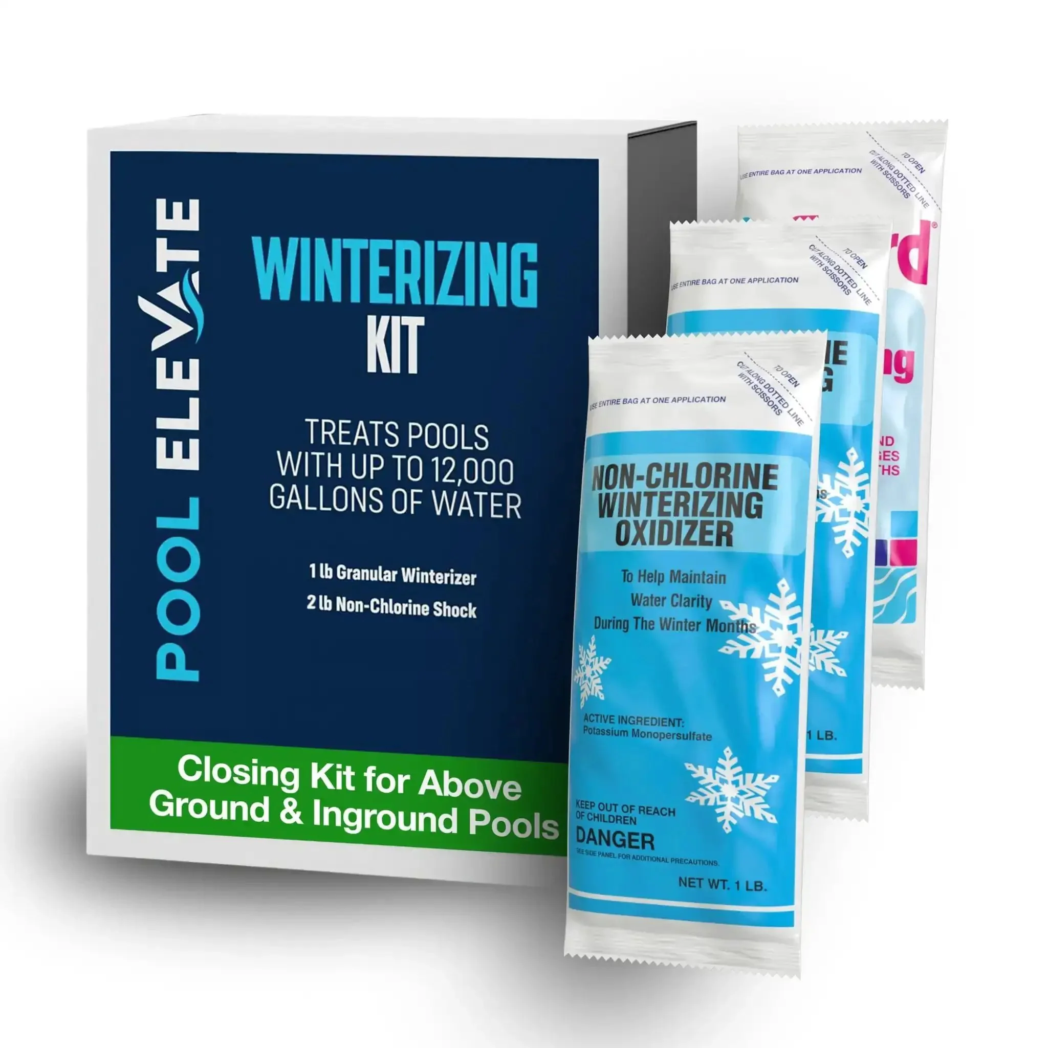 Winterizing Kit For Pools Up To 12,000 Gallons Fits Above Ground And In Ground Pools Three In One Maintenance To Get Your Pool Ready For Winter End Of Season Protection And Easy Cold Weather Care