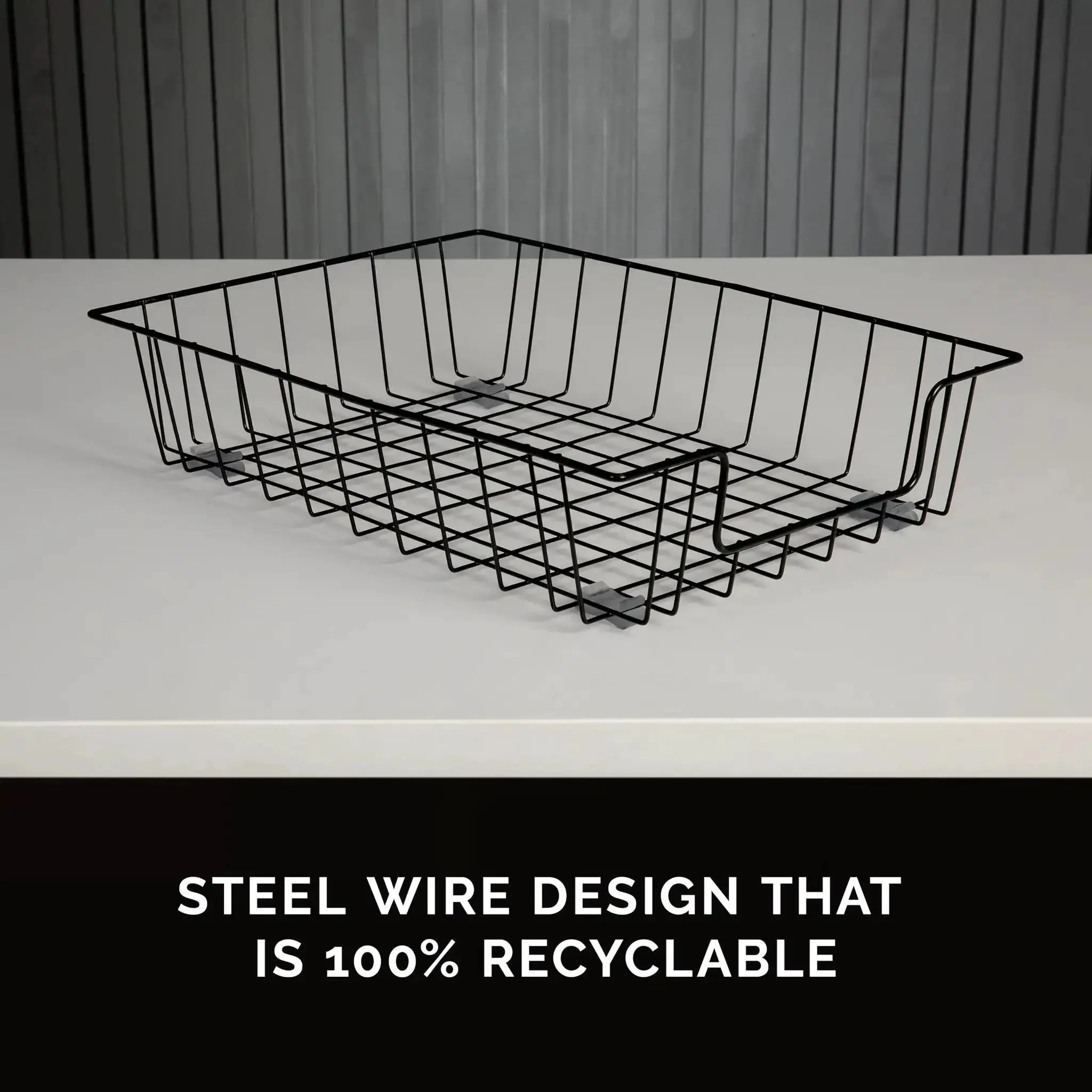 Wire Desk Tray Organizer For Letter And Legal Size Papers Black 5 Inch Buildable File Bin For Office Or Home Grab And Go Desk Storage Mail Memos Durable Steel Multi Purpose Desk Storage - Image 8