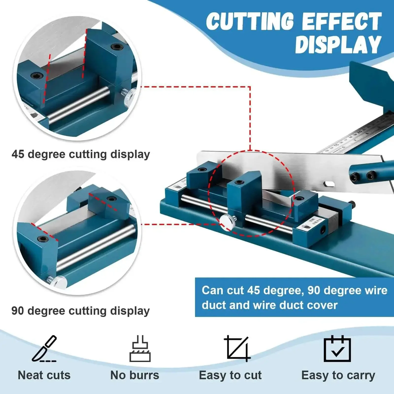 Wire Duct Cutter Tool For Open Slot PVC Trunking And Duct Covers With Adjustable Width Ruler Pro Grade DIY Friendly Easy Plastic Wire Duct Cutting For Open Slots Not For Closed Ducts - Image 5