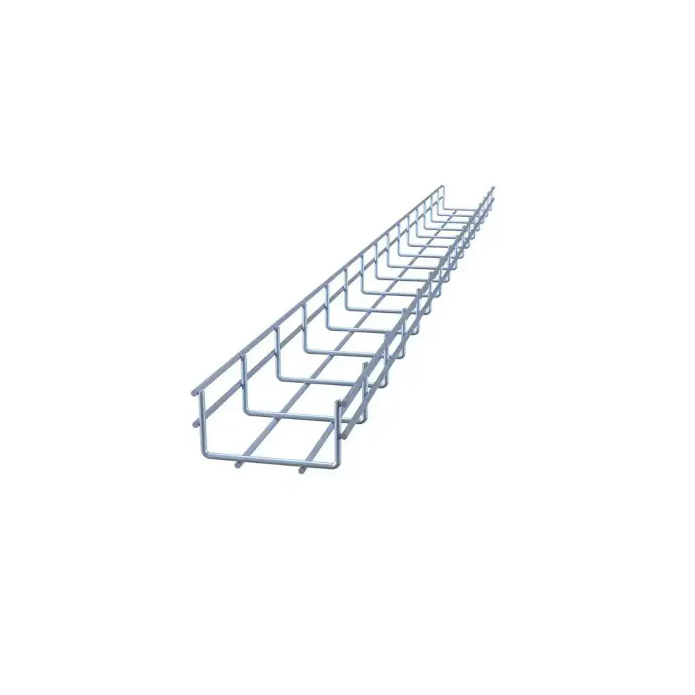 Wire Mesh Cable Tray Kit Electro Zinc Plated Steel Silver 1.97 Inch By 3.94 Inch By 59.06 Inch 2 Pack Durable Cuttable Cable Channel For Easy Cable Management In Racks And Cabinets Pro Grade Build DIY Friendly Non Corrosive