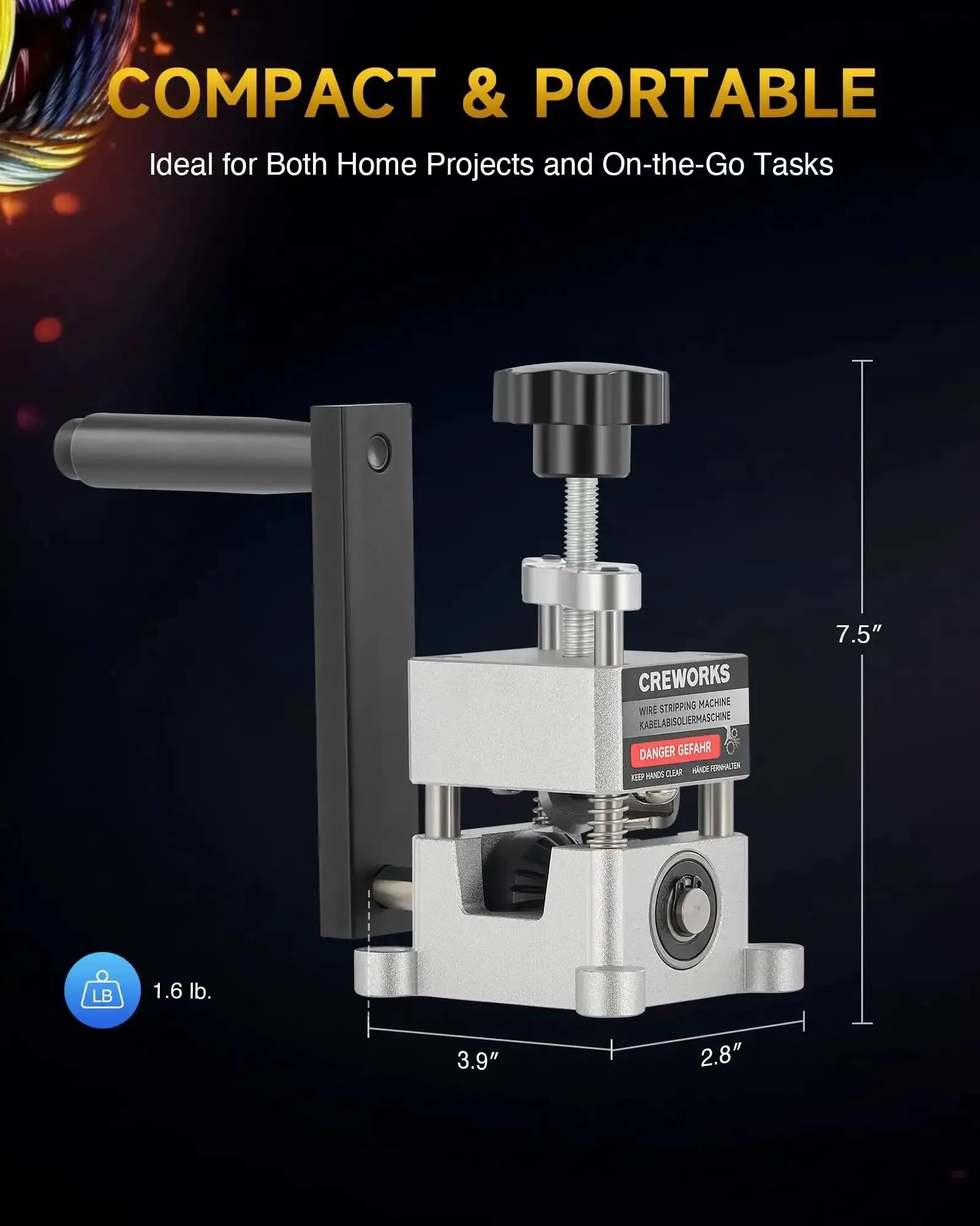 Wire Stripper Machine For Scrap Wires, Manual Crank Or Drill Compatible, 0.06 To 1 Inch Copper Wire Stripping Tool With Dual Feed Hole Plates, Easy Cable Recycling And Cleanup - Image 5