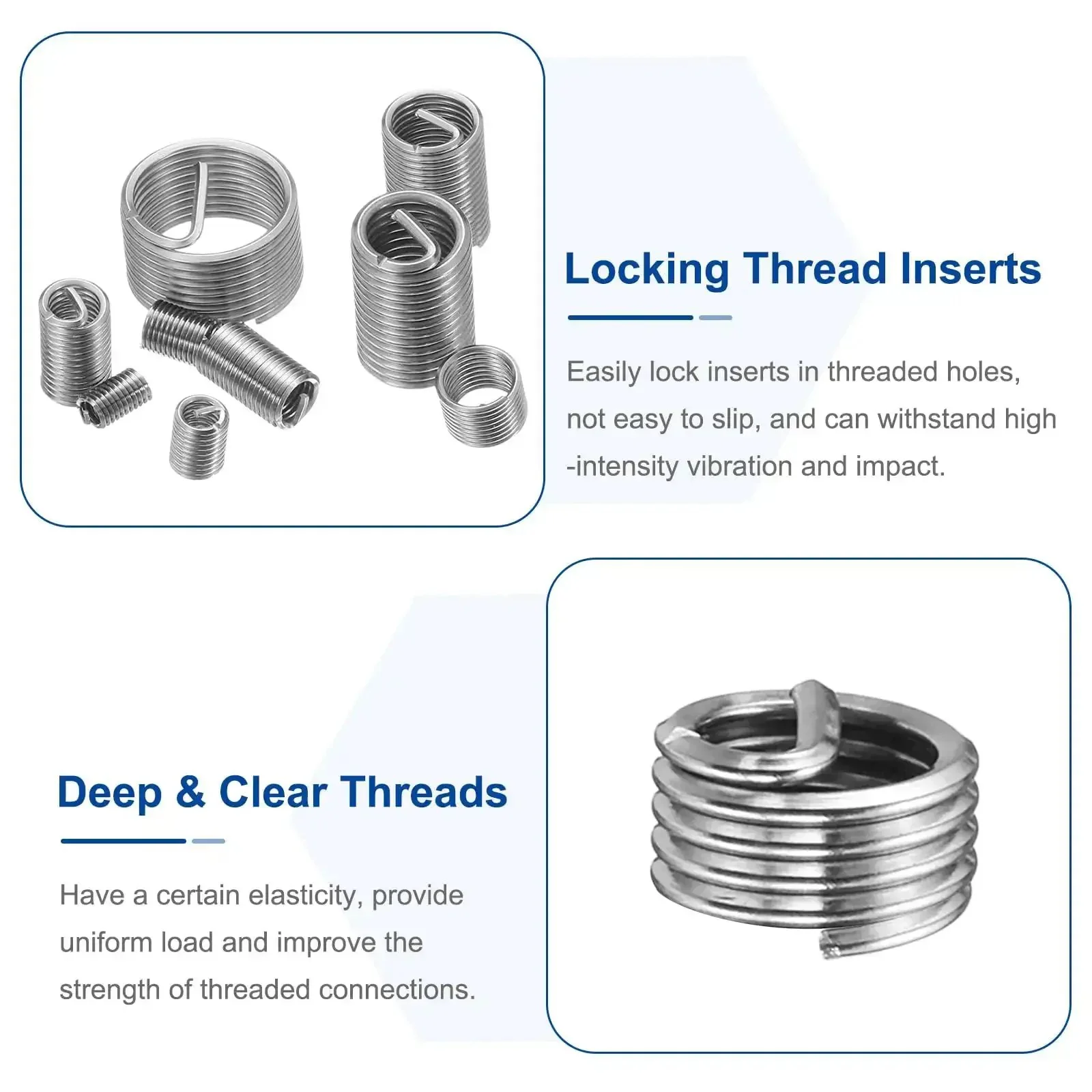 Wire Thread Inserts 10-32 UNF Helical Coiled Type 304 Stainless Steel Thread Repair Kit For Mechanical Equipment 50 Pack 1D 3/16 Inch Effective Length After Installation - Image 4