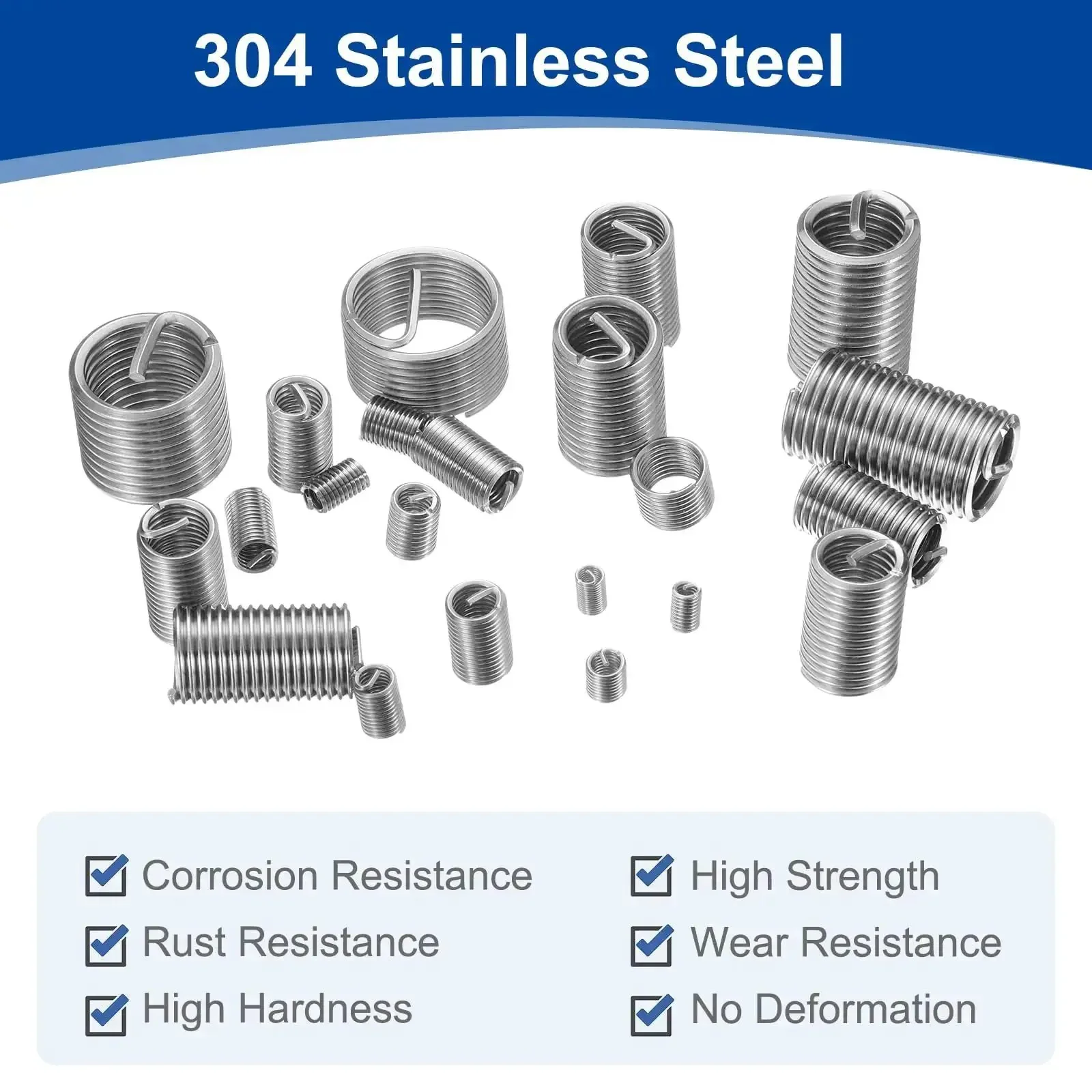 Wire Thread Inserts 10-32 UNF Helical Coiled Type 304 Stainless Steel Thread Repair Kit For Mechanical Equipment 50 Pack 1D 3/16 Inch Effective Length After Installation - Image 5