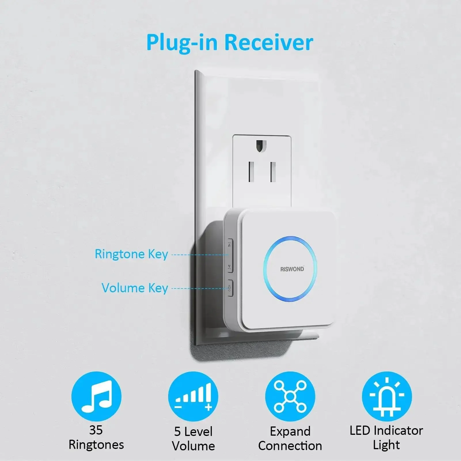 Wireless Pro Motion Sensor Alarm For Home Office And Store Security With 32 Regular And 3 Alarm Ringtones And LED Light Alerts Indoor Motion Detector Door Chime Featuring Adjustable Volume Up To 110 Decibels And 500 Feet Transmission Range - Image 7