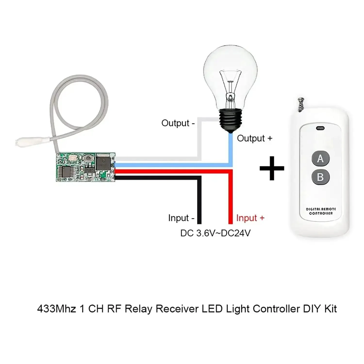 Wireless Relay Switch Kit With 433MHz Remote, 984ft Long Range, One Channel Transmitter Receiver, DC 3.6V-24V, Secure RF Control, Momentary Or Latched Mode, Easy Setup And No Fuss - Image 3