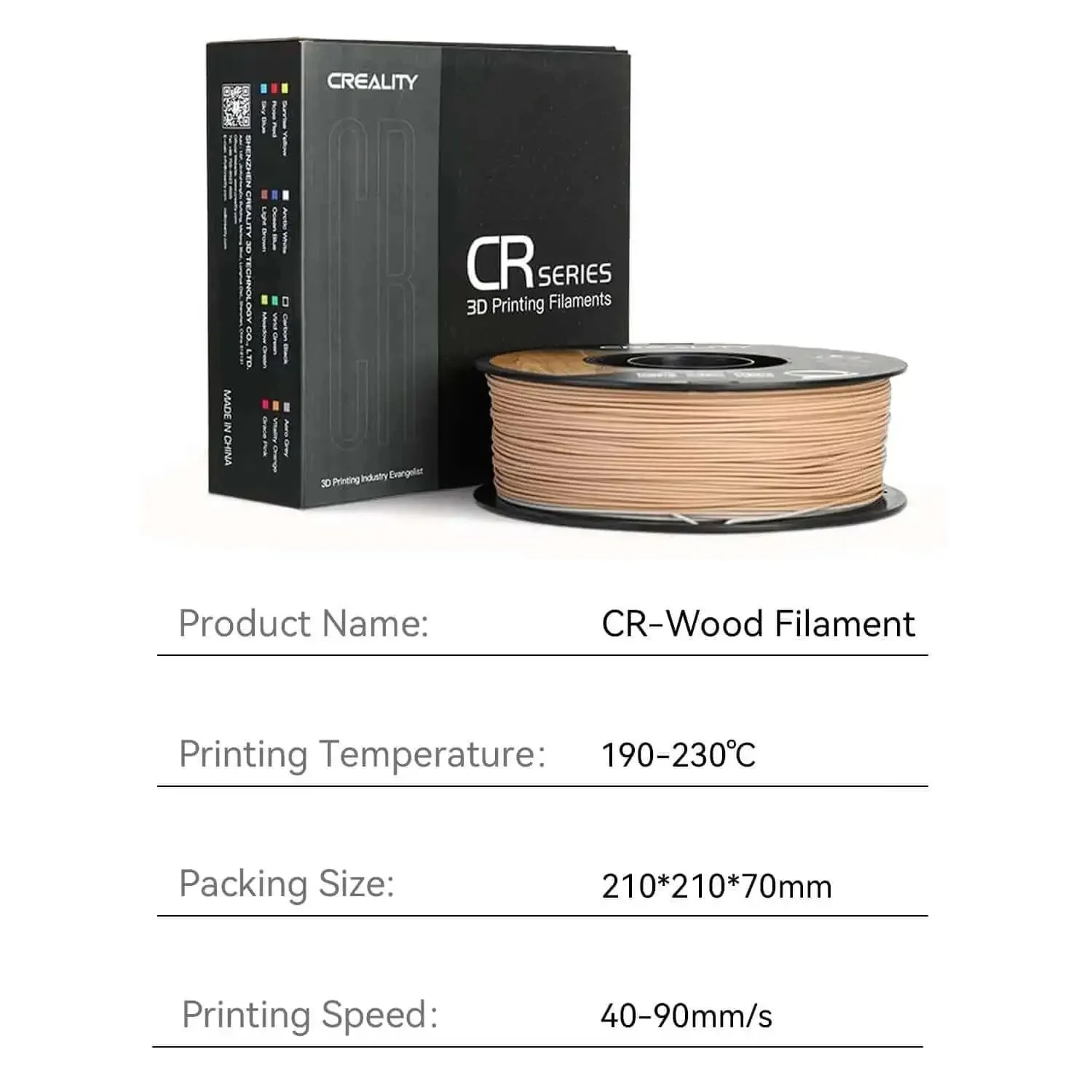 Wood Filament PLA 1.75mm For 3D Printing Real Wood Texture Silk Finish 1kg Spool Compatible With All FDM Printers Eco Friendly Low Waste And Super Easy To Print With Toughness And Rich Wood Look - Image 2