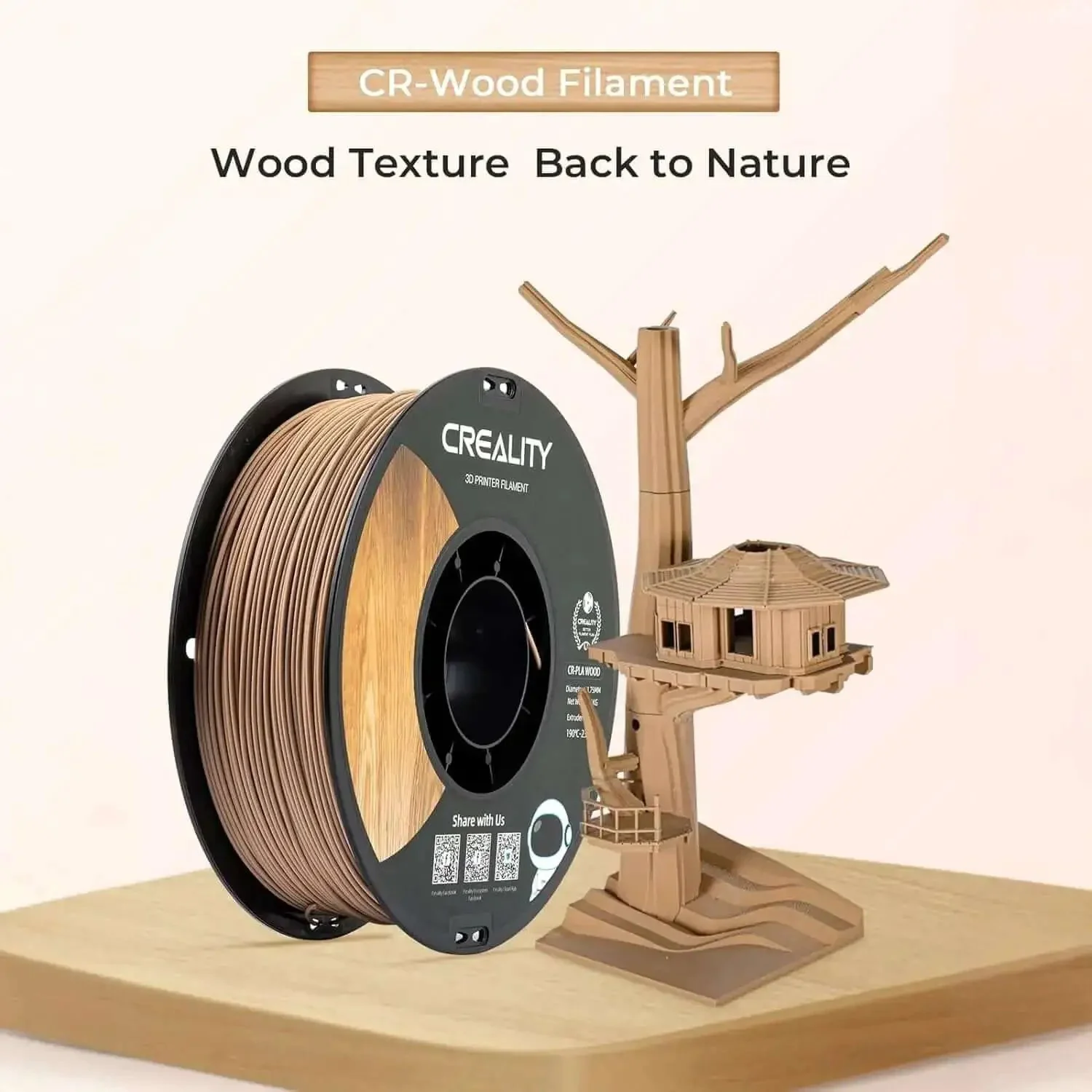 Wood Filament PLA 1.75mm For 3D Printing Real Wood Texture Silk Finish 1kg Spool Compatible With All FDM Printers Eco Friendly Low Waste And Super Easy To Print With Toughness And Rich Wood Look - Image 8
