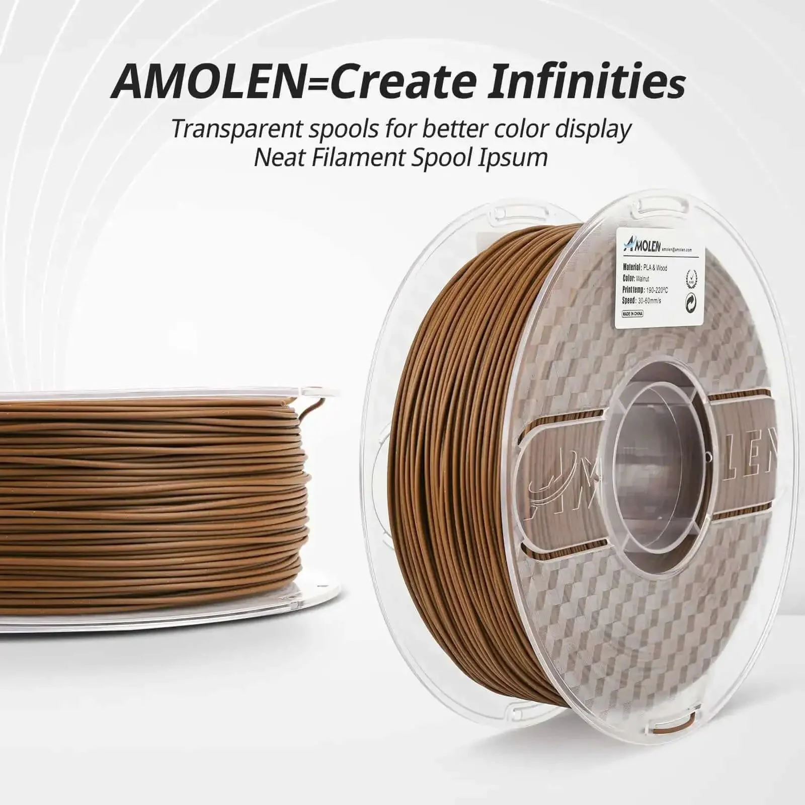 Wood Like 3D Printer Filament Dark Walnut 1.75mm PLA Real Wood Fiber Texture 1KG For Creative Projects And Home Decor Smooth Printing Low Warping Easy Winding - Image 4