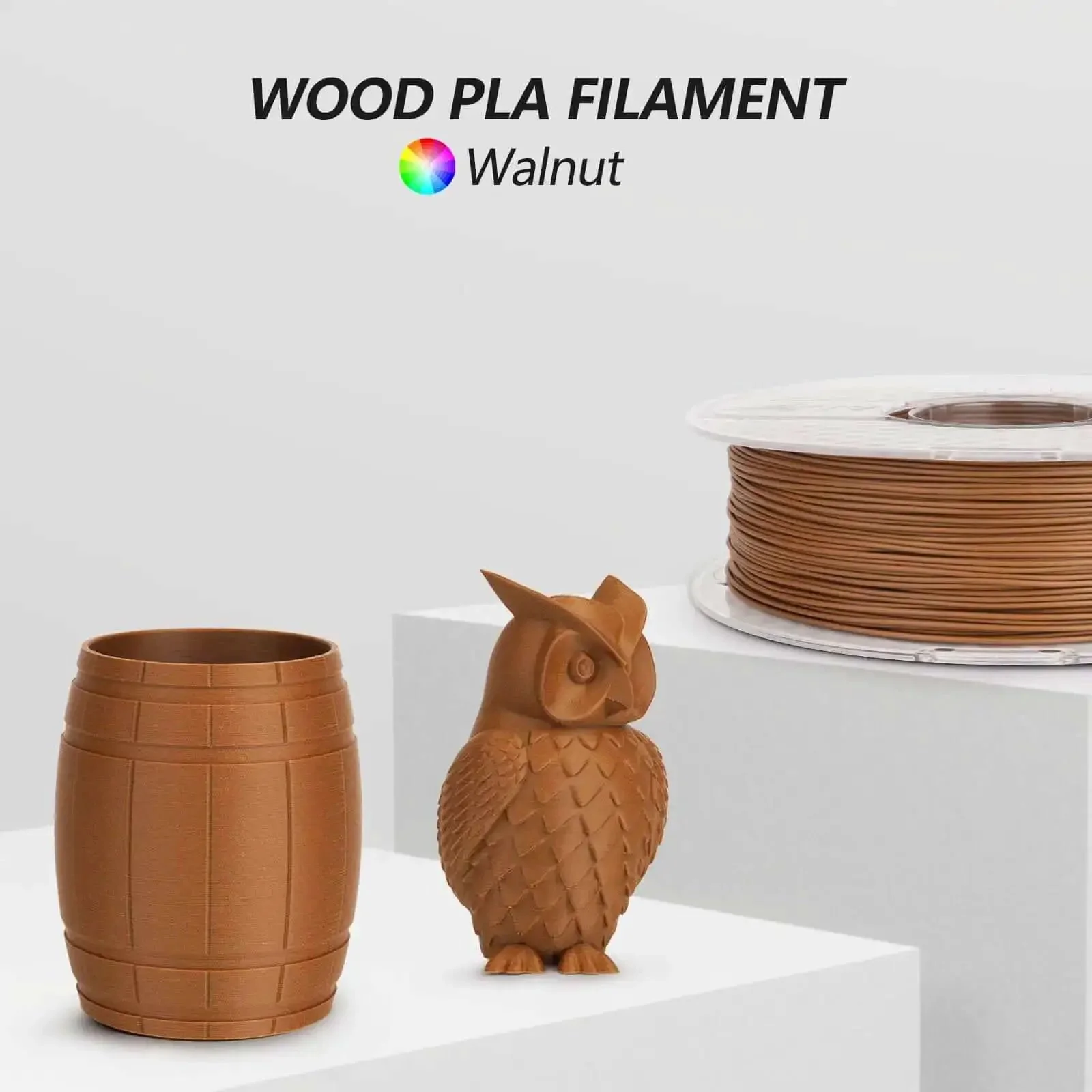Wood Like 3D Printer Filament Dark Walnut 1.75mm PLA Real Wood Fiber Texture 1KG For Creative Projects And Home Decor Smooth Printing Low Warping Easy Winding - Image 7