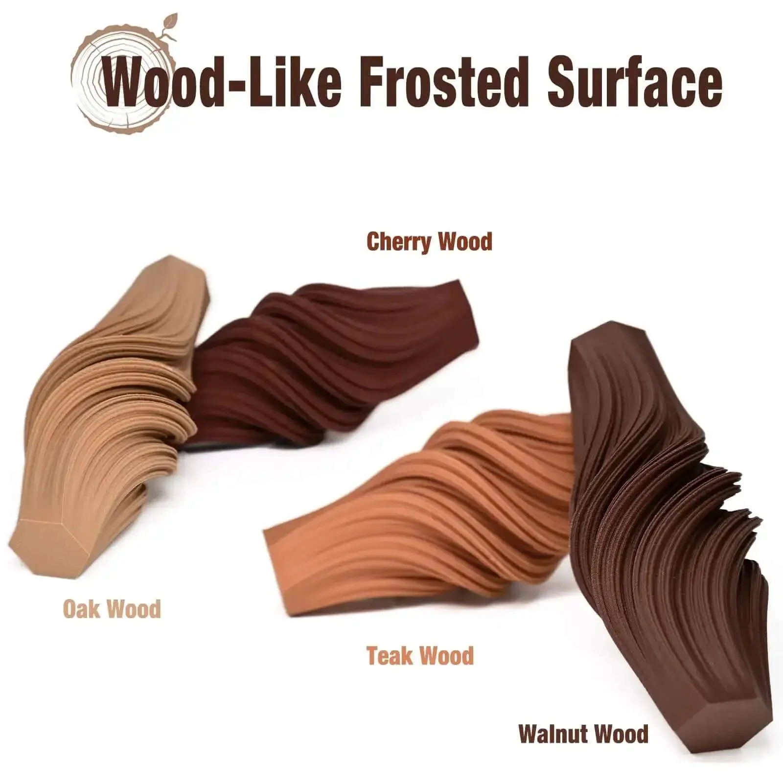 Wood PLA Filament Bundle 1.75mm 200g Each Four Pack With Real Wood Fiber Over 30 Percent In Walnut Oak Cherry Teak For 3D Printing That Looks Like Real Wood Grain For DIYers Premium Wood Finish Filament Set - Image 6