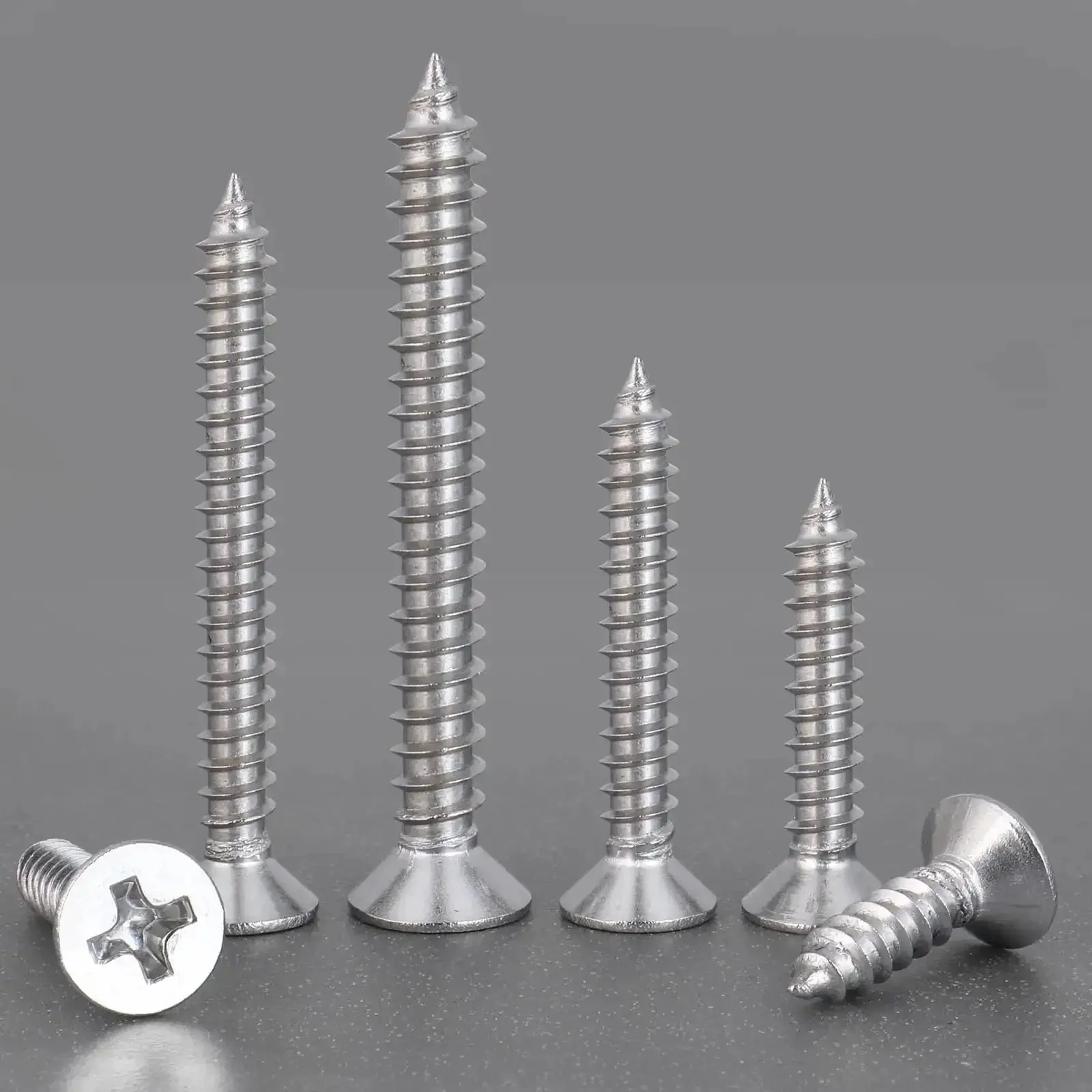 Wood Screws 210 Piece Assortment Kit, 304 Stainless Steel Phillips Drive, Six Sizes Including 2 Inch, 1 1/2 Inch, 1 1/4 Inch, 1 Inch, 3/4 Inch, 1/2 Inch, Ideal for Home DIY Wood Projects - Image 6