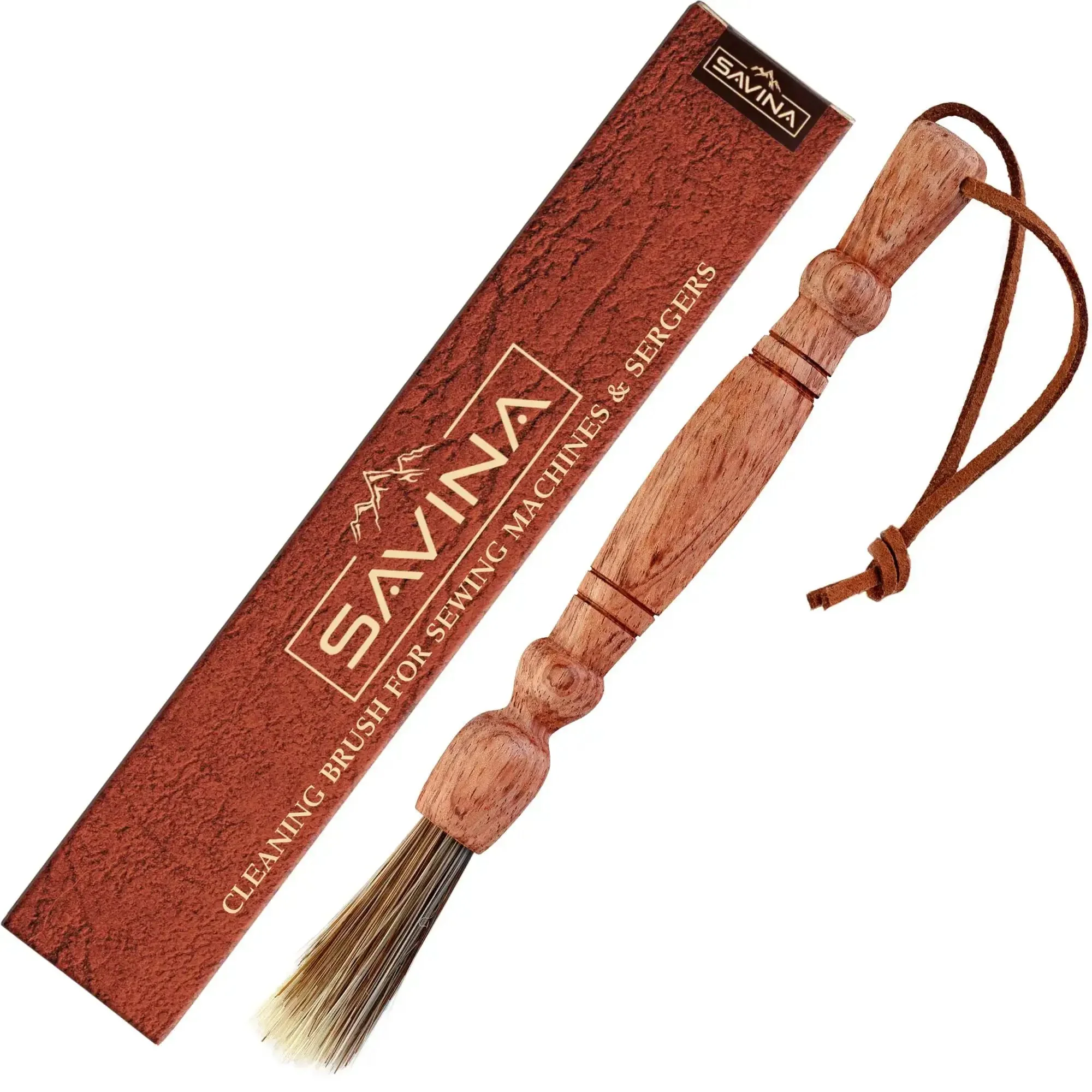 Wooden Lint Brush For Sewing Machines And Sergers With Built In Hanging Strap Cleans Fabric Fibers From Small Corners Handy Pro Grade Sewing Machine Cleaning Brush For Detail Work