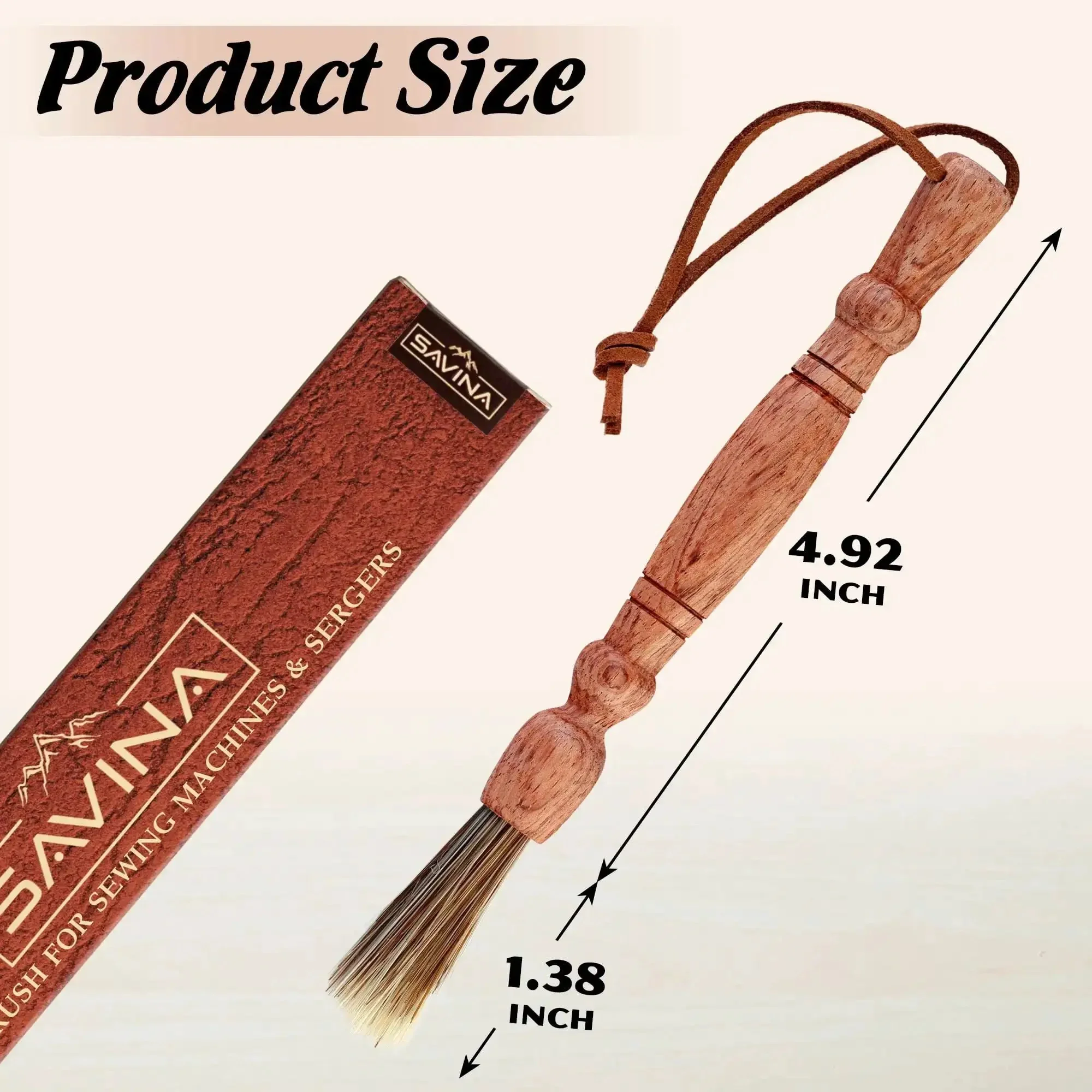 Wooden Lint Brush For Sewing Machines And Sergers With Built In Hanging Strap Cleans Fabric Fibers From Small Corners Handy Pro Grade Sewing Machine Cleaning Brush For Detail Work - Image 5