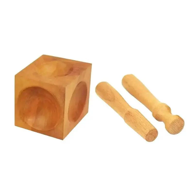 Wooden Square Dapping Block Punch Kit for DIY Doming and Stamping of Soft Metals Like Gold Silver Copper Aluminum with Concave Surfaces Includes 1 Block and 2 Punches for Jewelry Making - Image 5