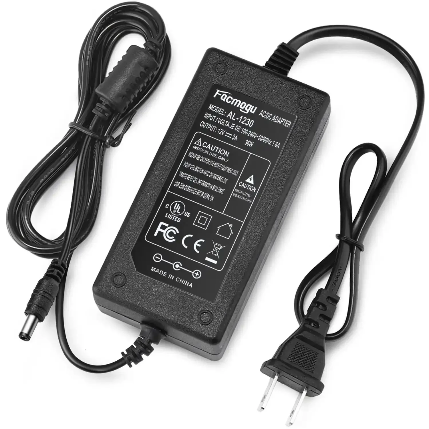 Workhorse 12V 3A Power Adapter for Low Power Devices, 100 To 240V AC Input To DC 12V 36W Desktop Supply With 5.5x2.5mm and 5.5x2.1mm Barrel Connectors, Safe Plug In Transformer - Image 2