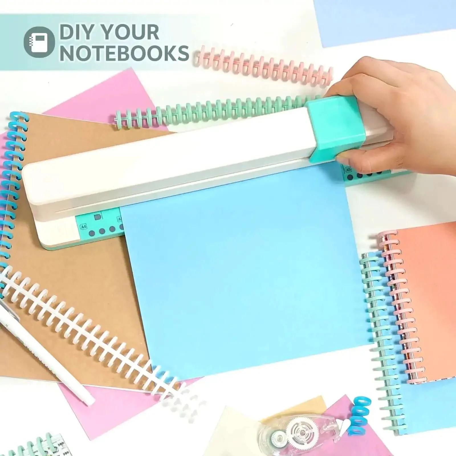Workhorse 30 Hole Binding Machine With Spiral Binding System Makes It Easy To Create Custom Notebooks And Planners For A4 A5 A6 A7 B5 B6 B7 And Eight Point Five By Eleven Inches Papers Save Time Punching Holes And Binding On The Fly - Image 3