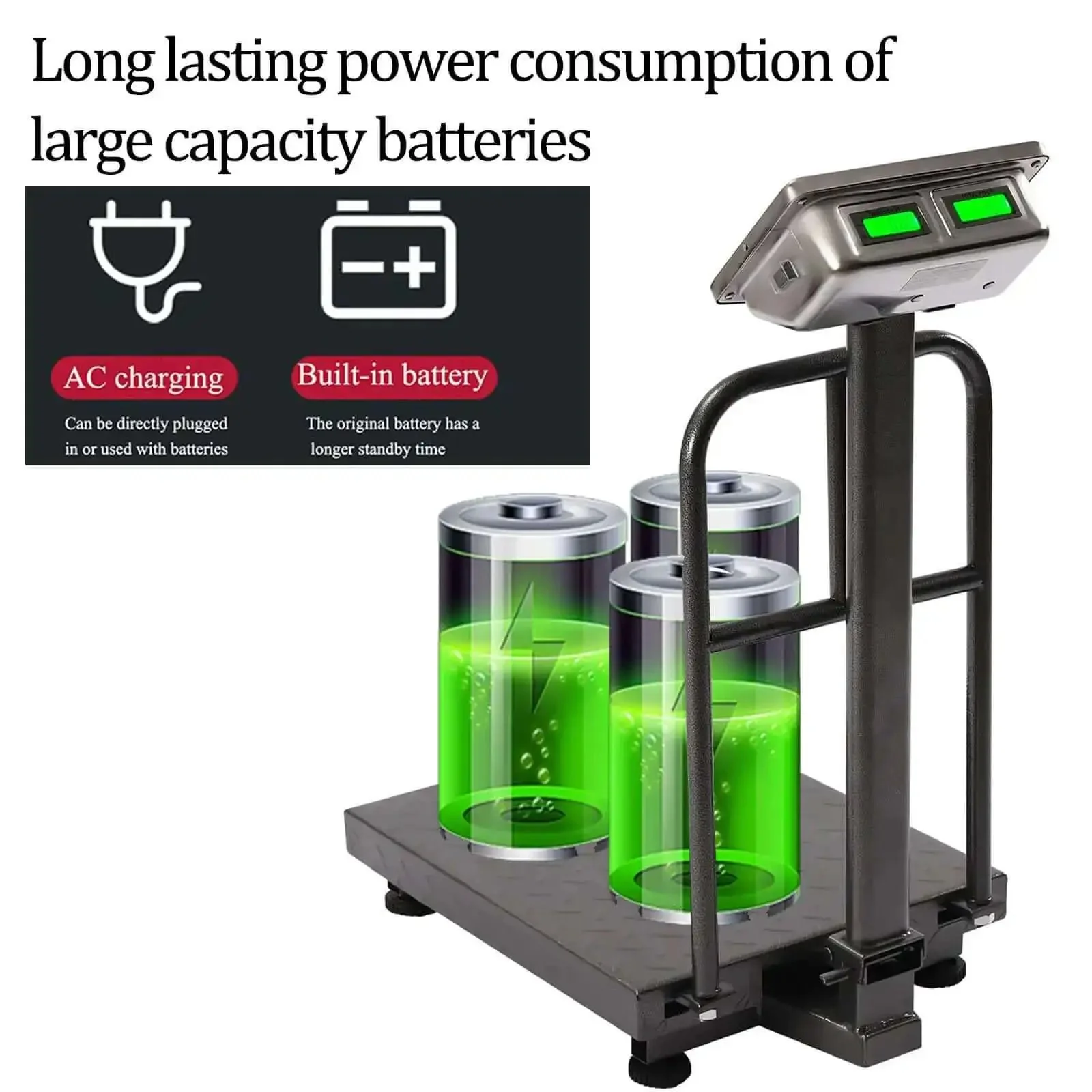 Workhorse 660Lb Platform Scale With Removable Guardrail Foldable Dual Sided Digital Display Accurate LB KG Readouts Great For Luggage Packages And Shipping Stainless Steel Portable And Easy To Store - Image 8