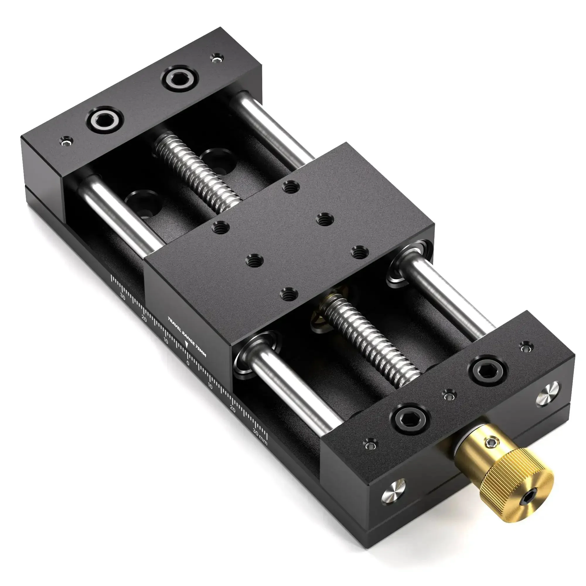 Workhorse 75mm Manual Linear Stage With Sliding Table And Rail Guide, Aluminum Alloy Frame, Anti Backlash Nut, Ruler And Base, High Precision Translation Stage For Mechanical Engineering, Fine Tuning And Multidimensional Adjustment