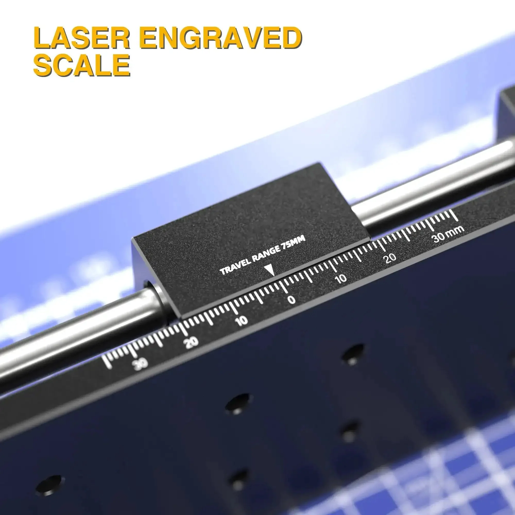Workhorse 75mm Manual Linear Stage With Sliding Table And Rail Guide, Aluminum Alloy Frame, Anti Backlash Nut, Ruler And Base, High Precision Translation Stage For Mechanical Engineering, Fine Tuning And Multidimensional Adjustment - Image 6