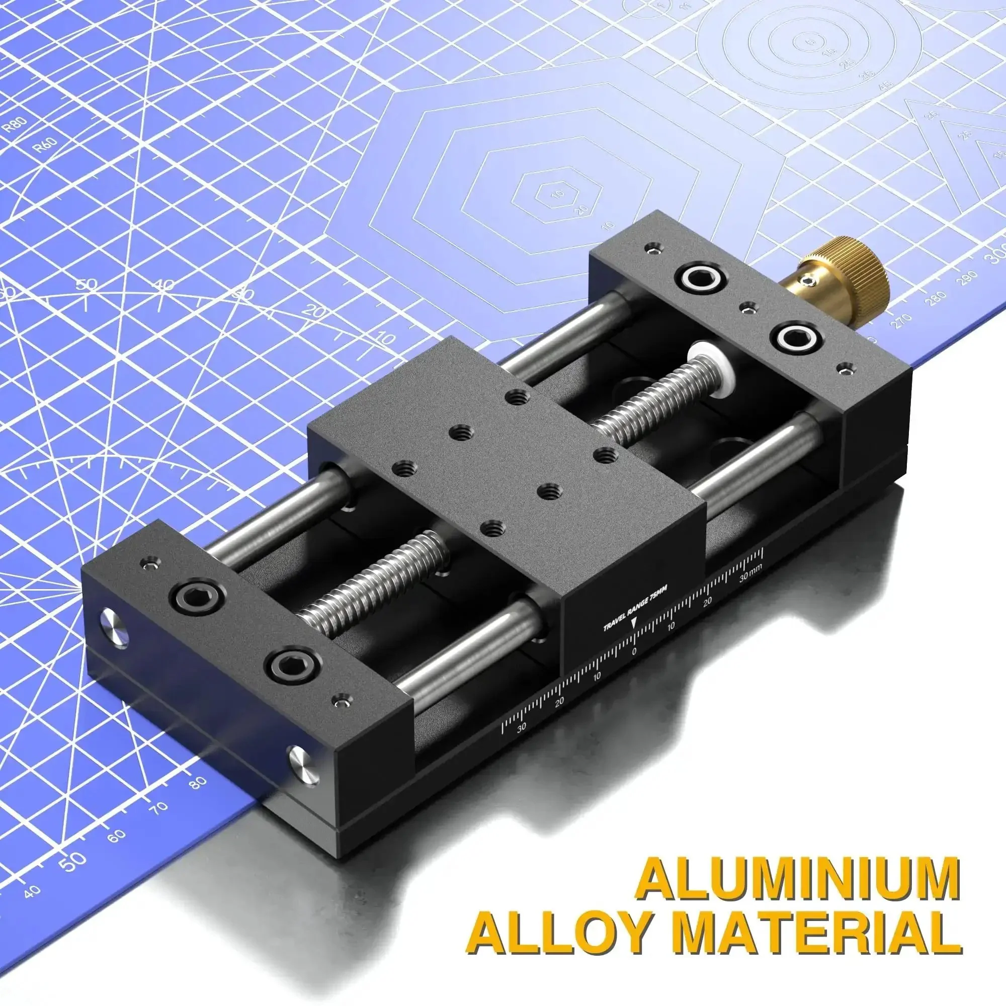 Workhorse 75mm Manual Linear Stage With Sliding Table And Rail Guide, Aluminum Alloy Frame, Anti Backlash Nut, Ruler And Base, High Precision Translation Stage For Mechanical Engineering, Fine Tuning And Multidimensional Adjustment - Image 8