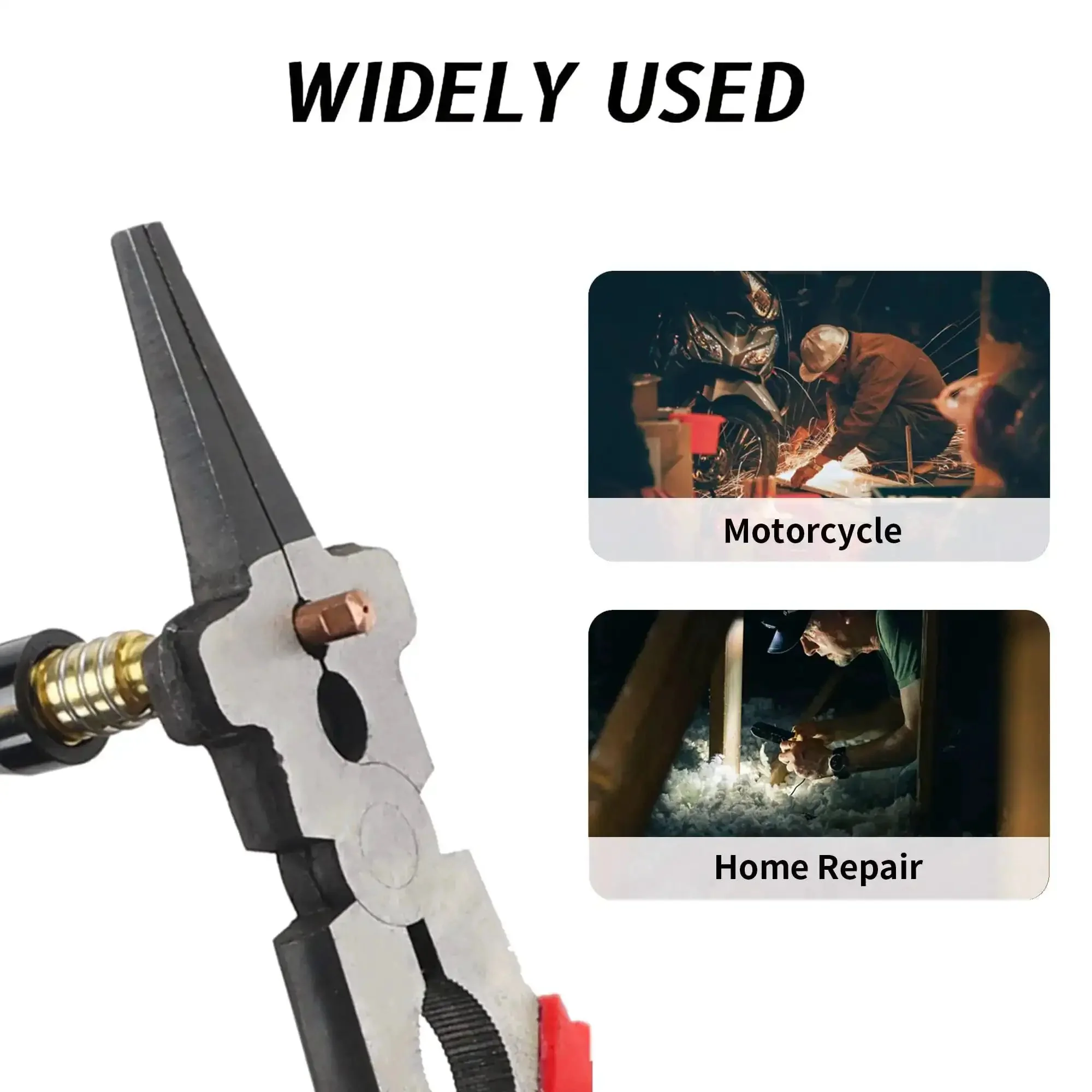 Workhorse Eight Inch MIG Welding Pliers With Insulated Handles For Welding And Wire Cutting, Splatter Removal, All In One Nozzle Tip Install And Removal, Shroud Cleaning, And General Metalworking - Image 5