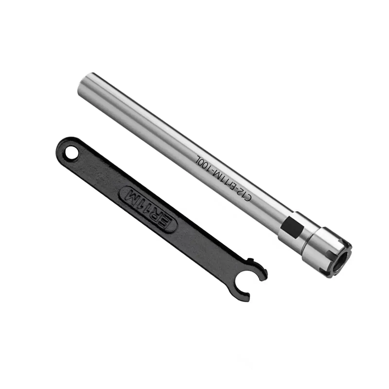 Workhorse Extension Rod For Collet Chuck Holder C12-ER11M-100L Straight Shank Cutter Arbor For CNC Lathe And Milling ER11 Fit Heavy Duty 20CrMn Steel Tool Holder With Precision Ground Finish And High Clamping Force One Piece