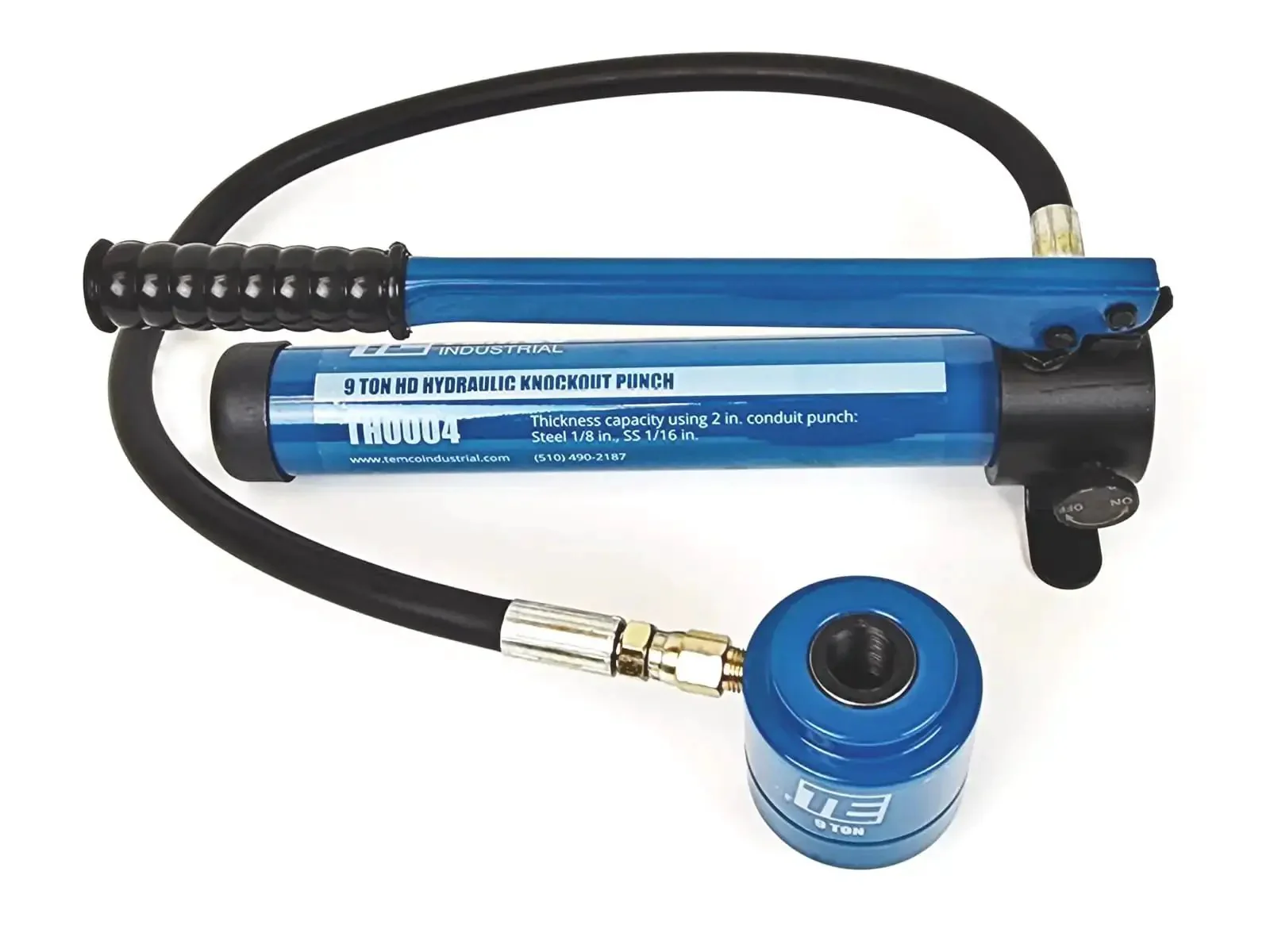 Workhorse Hydraulic Knockout Punch Driver Only 9 Ton Punch Power Three Quarter Inch 16 Thread Max 2 Inch Conduit Knockout Draw Stud Compatible With THA015 THA001 THA100 Greenlee And Domestic Tooling Friendly