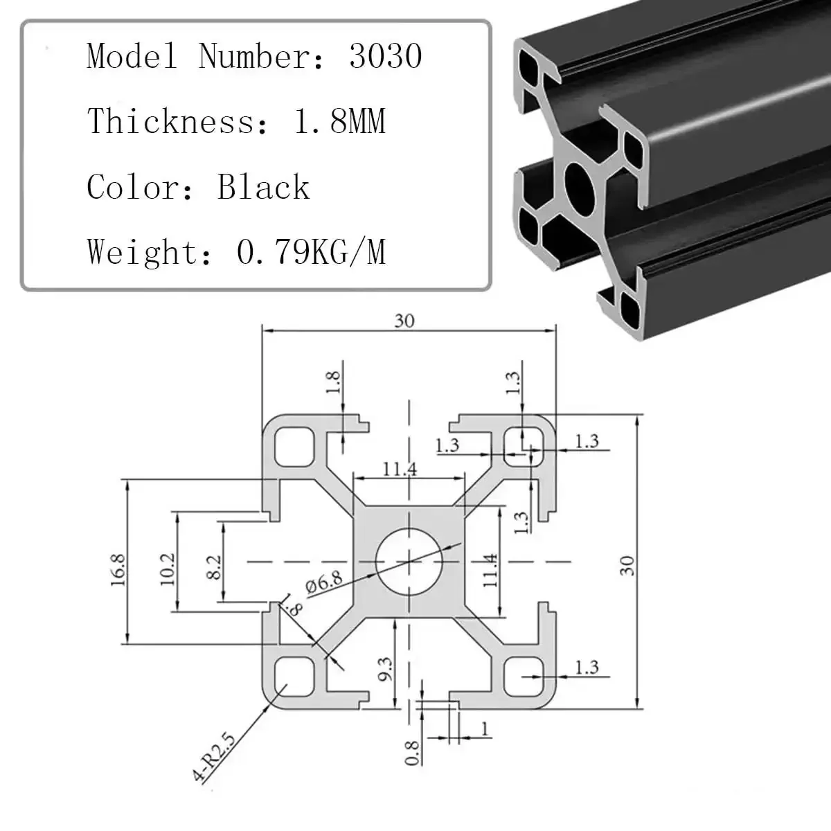 Workhorse T Slot 3030 Aluminum Extrusion 39.4 Inch European Standard Anodized Linear Rail Black For DIY 3D Printer And CNC Machine Build Ready High Strength Aluminum Profile For Precise Stable Milling And Automation - Image 6