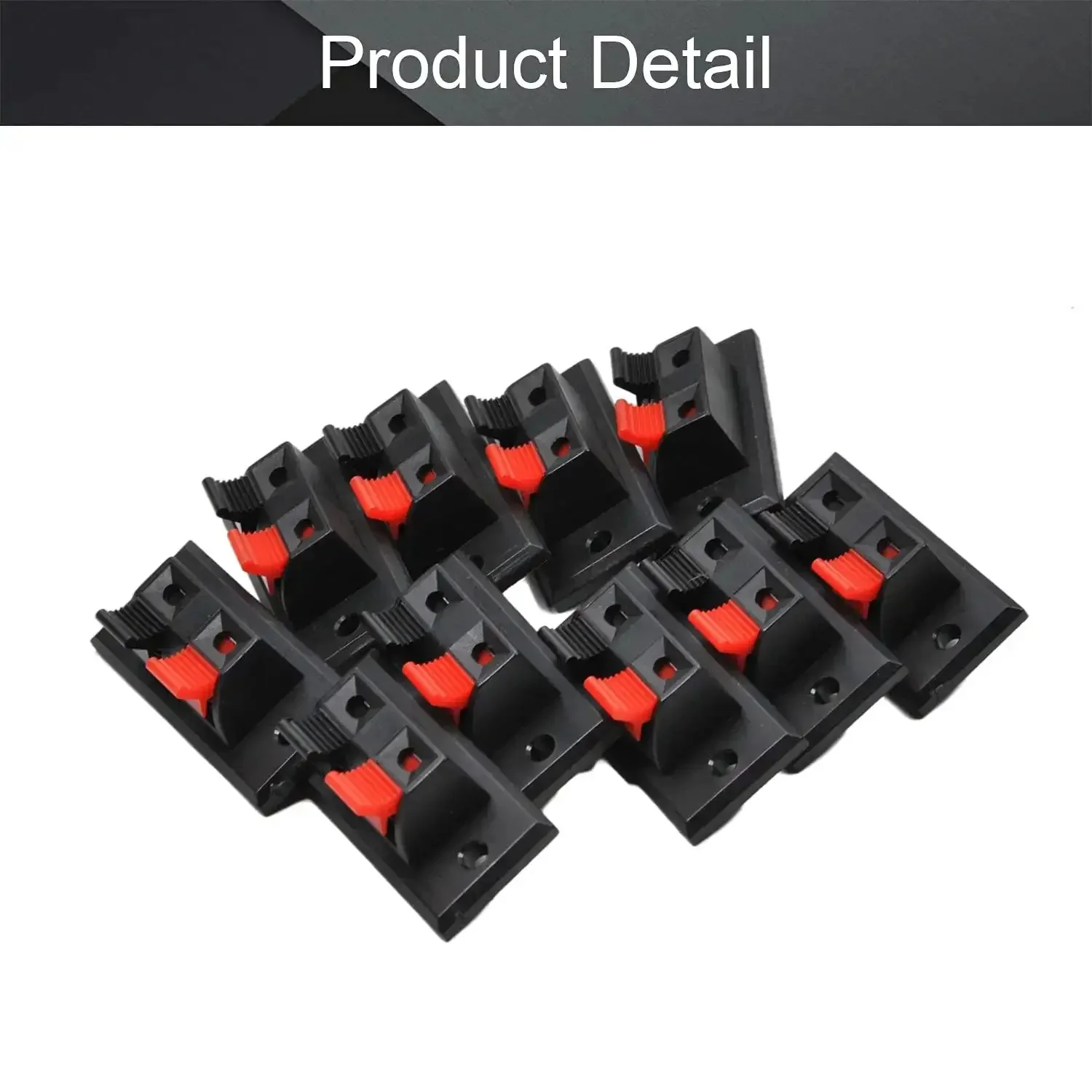 WP2-3 Speaker Spring Connection Clip 2 Way Terminal Strip Block Push Release Jack Socket Connector For Quick Wire Hookups And Test Clips Plus Custom Speaker Upgrades - Image 3