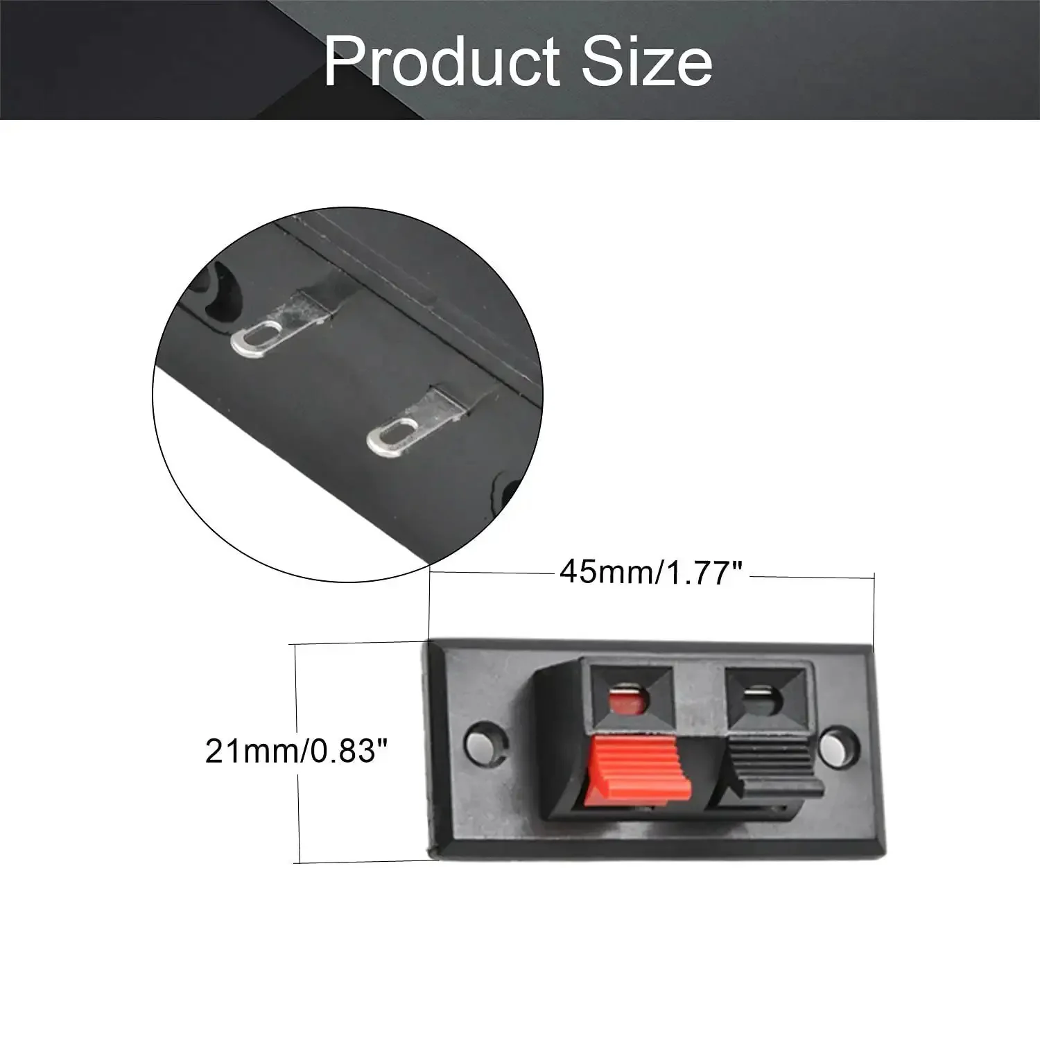 WP2-3 Speaker Spring Connection Clip 2 Way Terminal Strip Block Push Release Jack Socket Connector For Quick Wire Hookups And Test Clips Plus Custom Speaker Upgrades - Image 6