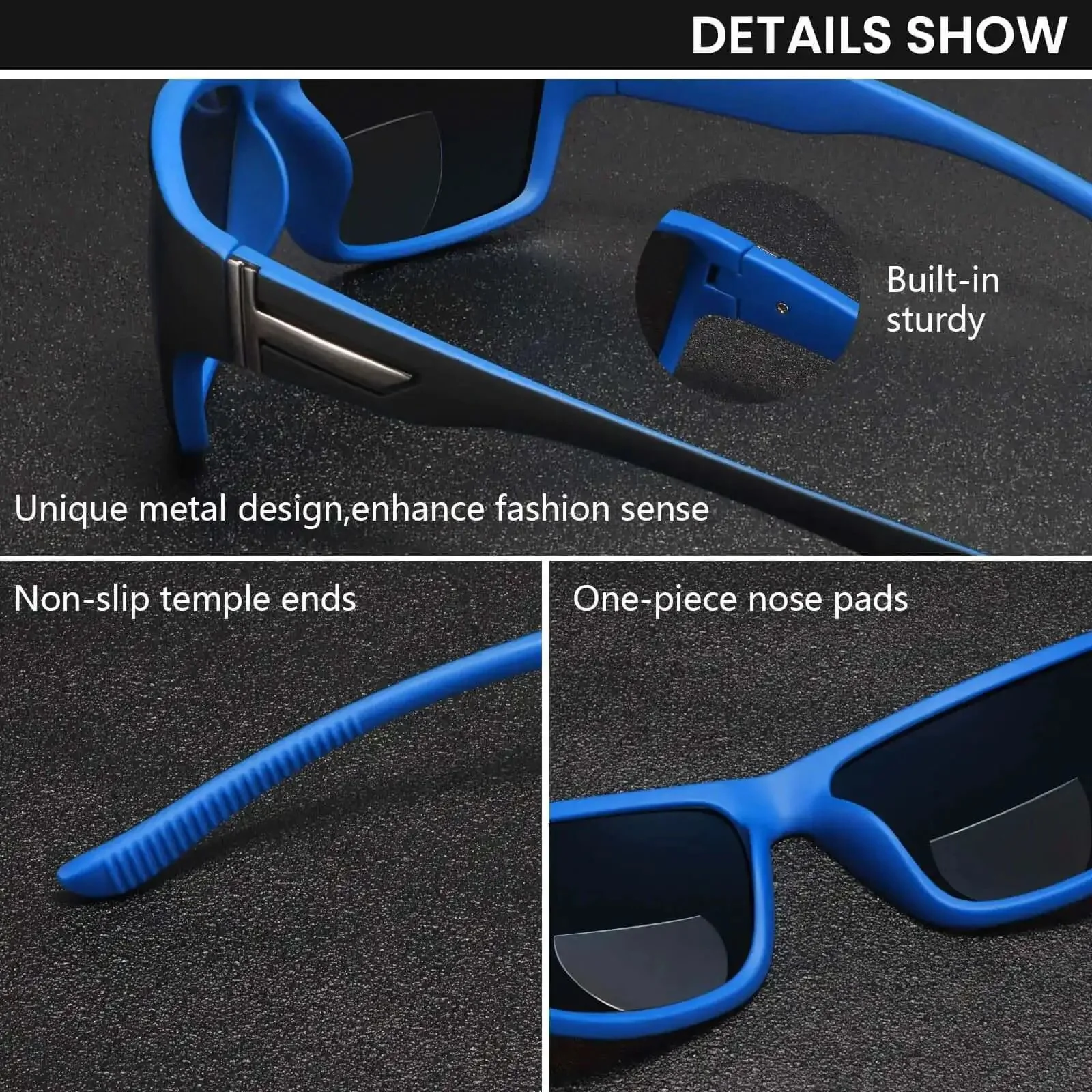 Wrap Around Bifocal Sunglasses With Built In Readers 1.25 For Driving And Sports Use With Blue Or Black Frames Clear Vision For Phone Or Dashboard On The Go UV Protection And All Day Comfort - Image 3