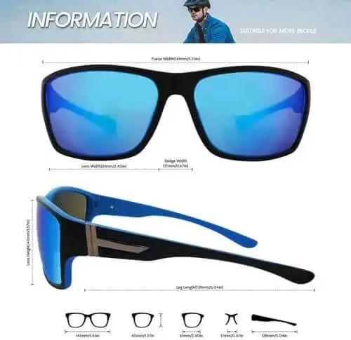 Wrap Around Bifocal Sunglasses With Built In Readers 1.25 For Driving And Sports Use With Blue Or Black Frames Clear Vision For Phone Or Dashboard On The Go UV Protection And All Day Comfort - Image 4