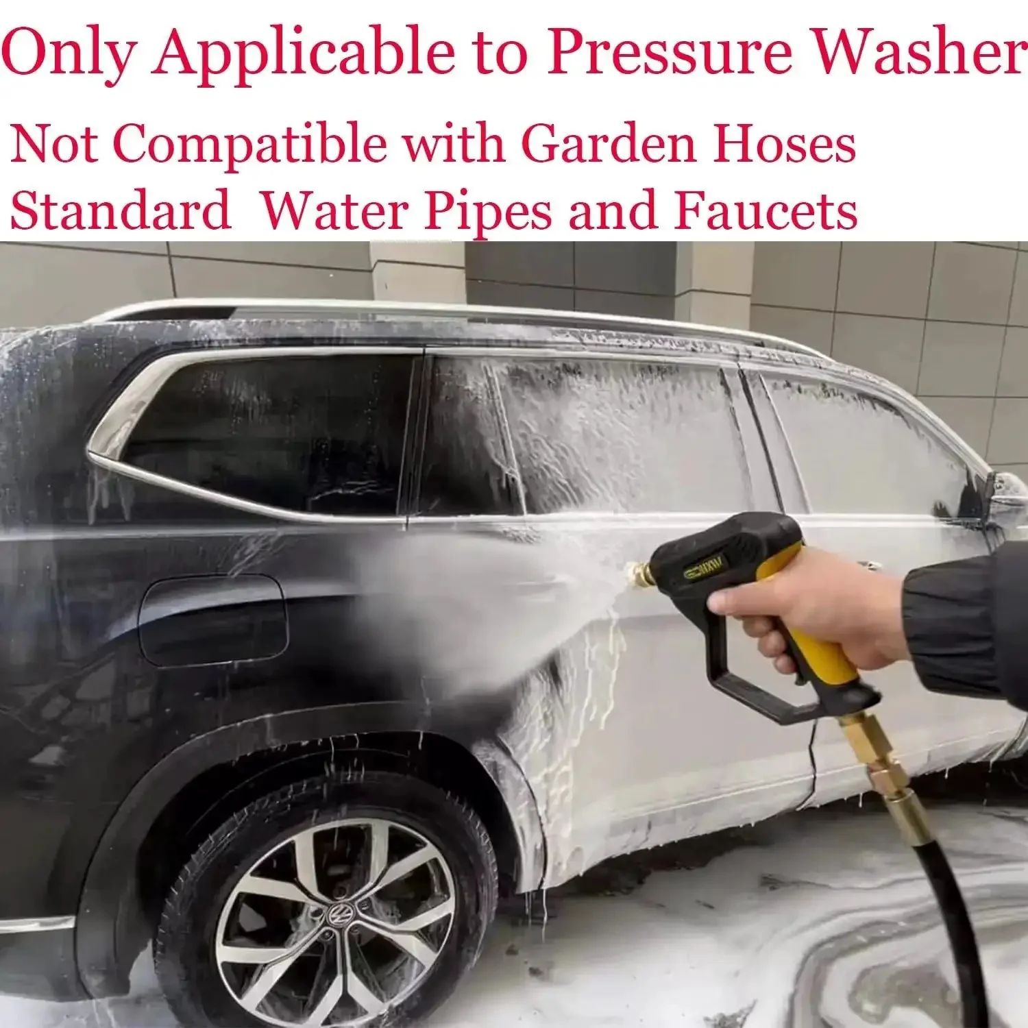 X-887 High Pressure Washer Gun With Foam Cannon Kit, 2 Adapters And 7 Nozzles For Car Washing, Up To 5000 PSI, Brass Foam Lance Core, One Quarter Inch Quick Connect, Easy Grip Handle, Heavy Duty Wash - Image 3