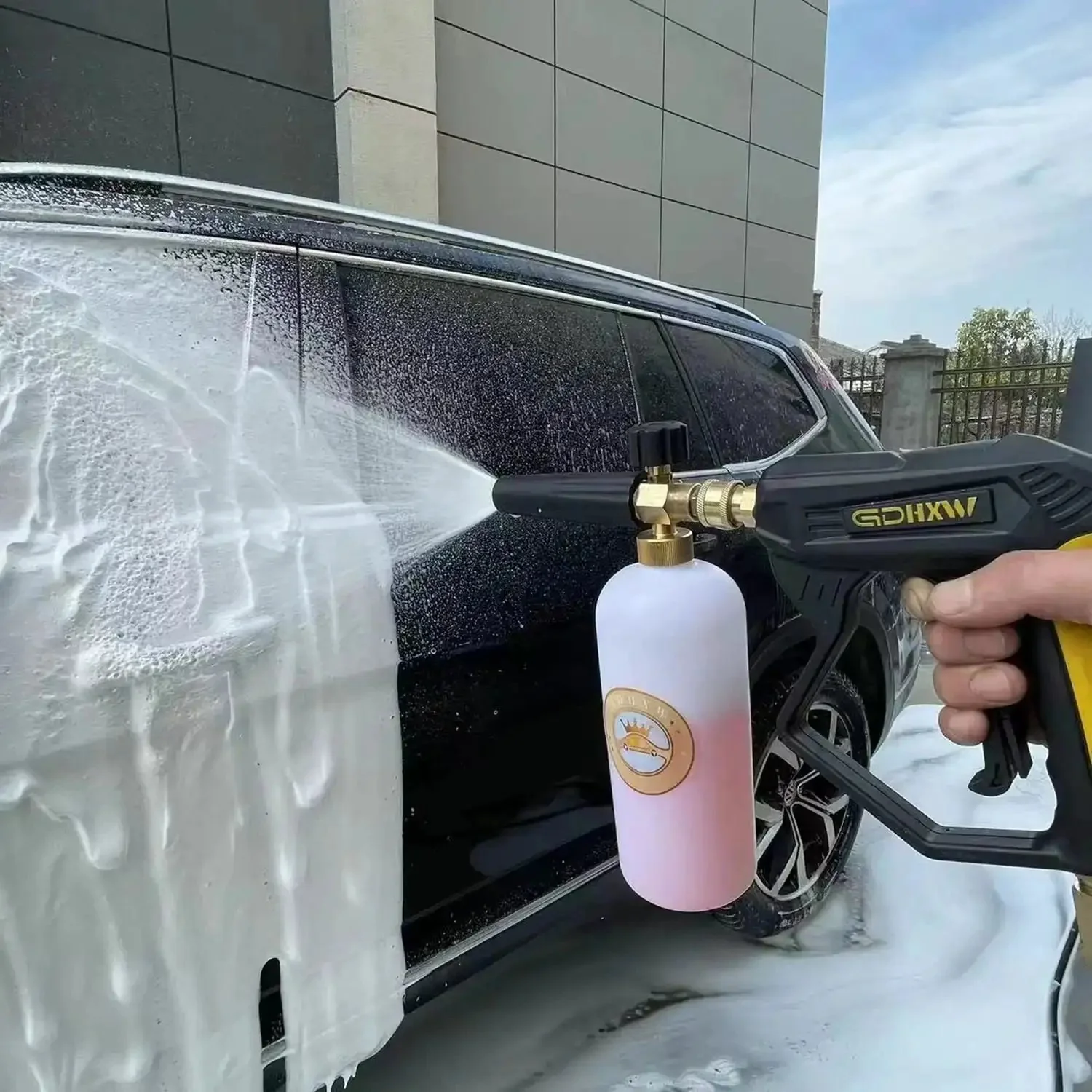 X-887 High Pressure Washer Gun With Foam Cannon Kit, 2 Adapters And 7 Nozzles For Car Washing, Up To 5000 PSI, Brass Foam Lance Core, One Quarter Inch Quick Connect, Easy Grip Handle, Heavy Duty Wash - Image 4