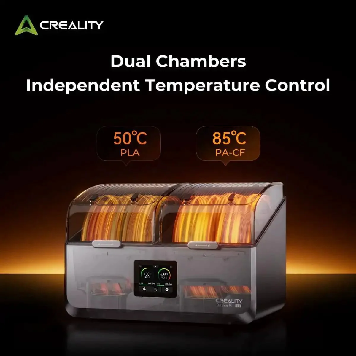 X4 Filament Dryer Box For 3D Printers With Dual Independent Heating Chambers 200W PTC Heats Up To 85 Degrees Celsius Fast Drying Stores Four Spools Compatible With PLA PETG ABS TPU PA - Image 6