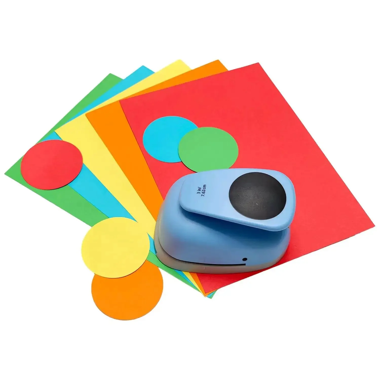 XL 3 Inch Circle Punch For Paper Crafts And Scrapbooking Easy To Use Spring Action Lever Cutter For Cardstock Gift Wrapping And Arts Projects Perfect For Holiday DIYs And Birthday Gifts Blue - Image 6