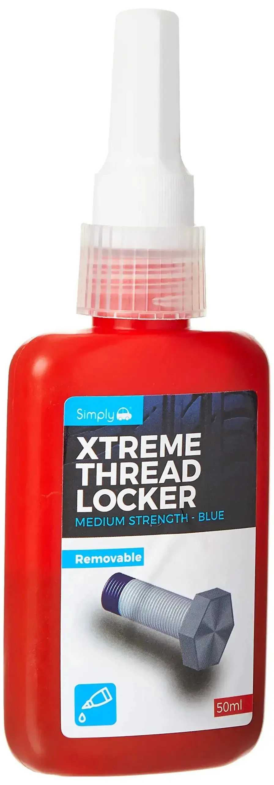 Xtreme Removable Thread Locker Blue 50ml Stops Nuts Bolts Bearings And Screws From Loosening On Vehicles Tools Machines And Moving Parts, Medium Strength Formula Removable With Hand Tools