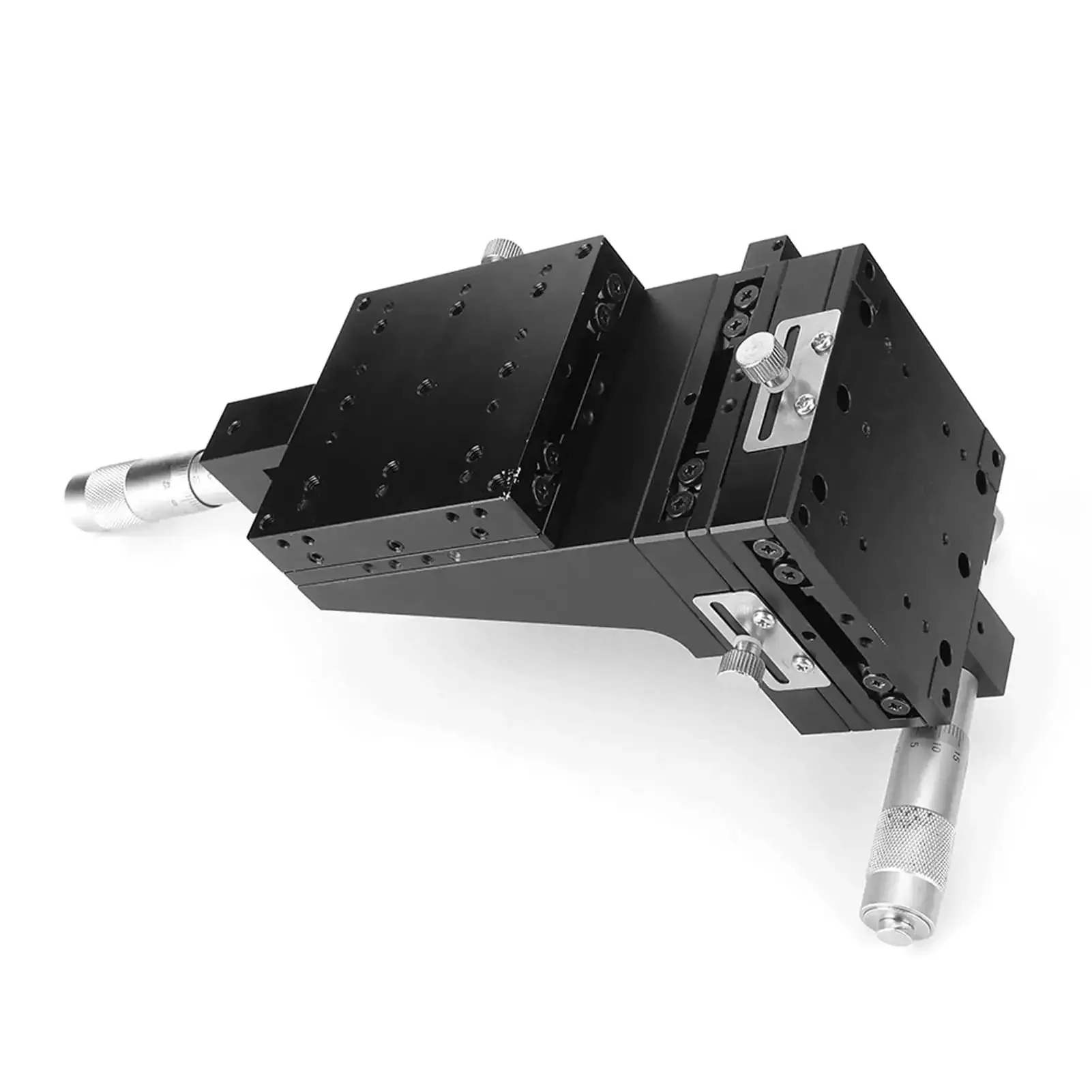 XYZ 3 Axis Manual Linear Positioning Stage 80 By 80 mm Lab Sliding Stage Table With Linear Motion Vertical Lift And Micrometer Fine Tuning Platform Stand Bearing Roller For Pro Grade Precision - Image 2