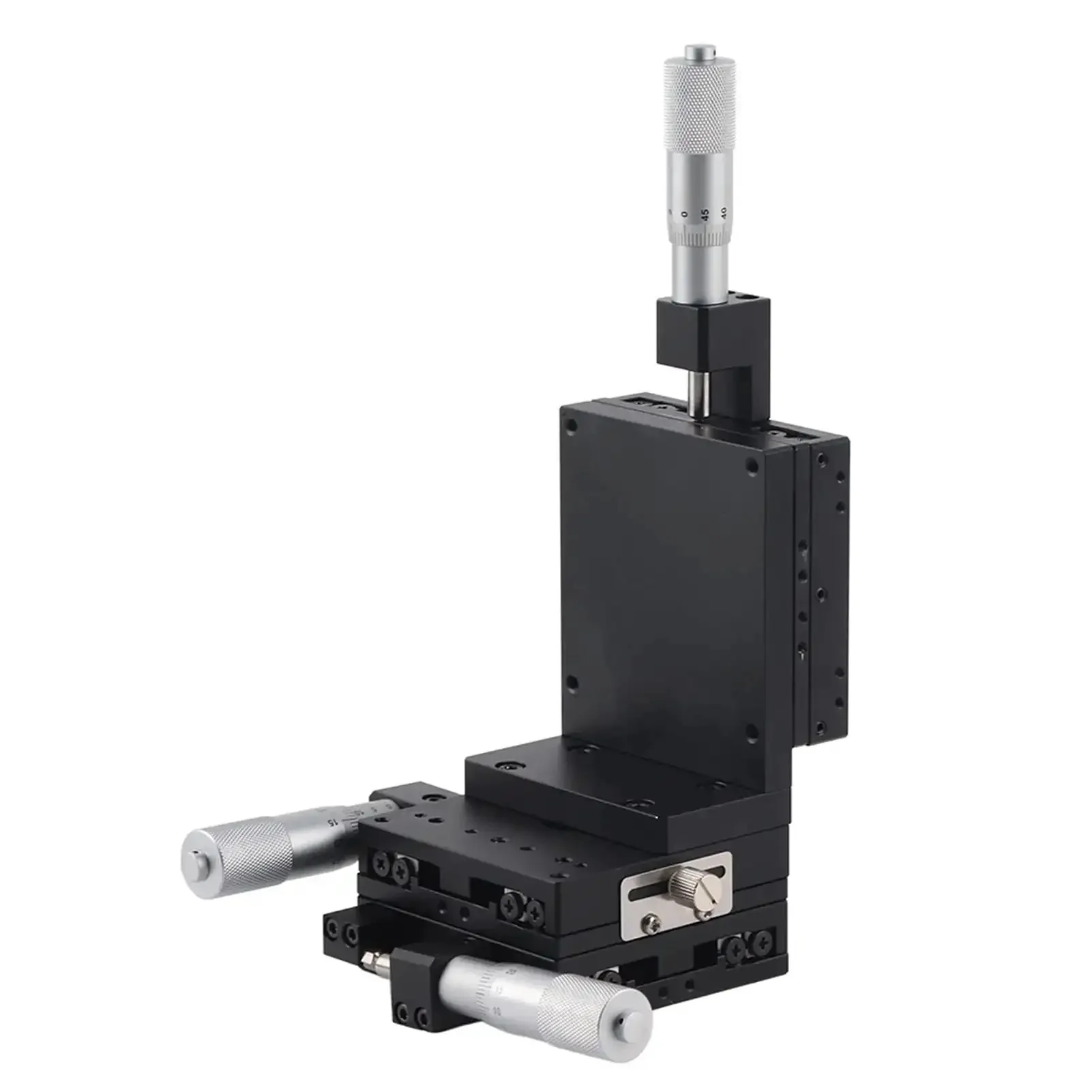 XYZ 3 Axis Manual Linear Positioning Stage 80 By 80 mm Lab Sliding Stage Table With Linear Motion Vertical Lift And Micrometer Fine Tuning Platform Stand Bearing Roller For Pro Grade Precision - Image 3