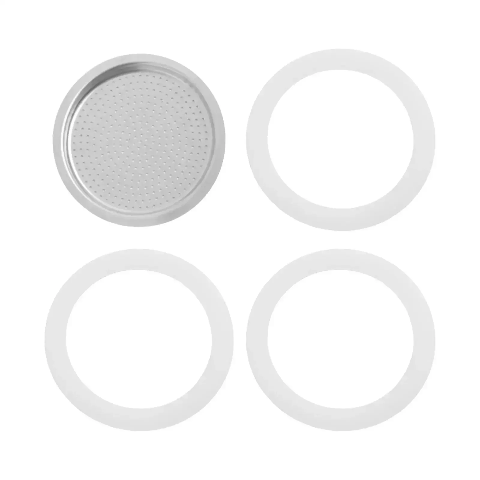 Your Go-To Gear Silicone Gasket And Aluminum Filter Set For Stovetop Espresso Makers 2/3/6/9/12 Cup Rubber Seal For Moka Pot Replacement Parts Easy Install Durable 9 Cup Compatibility Heat Resistant Stove Top Coffee Machine Accessories